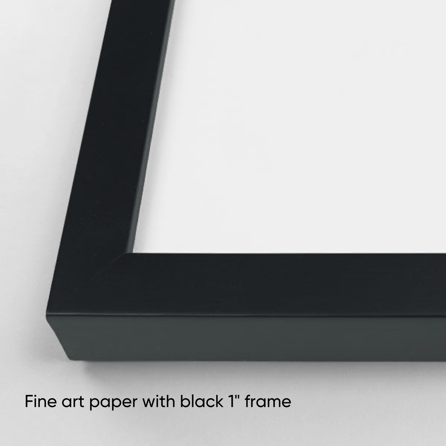 Black 1-inch frame on a white background