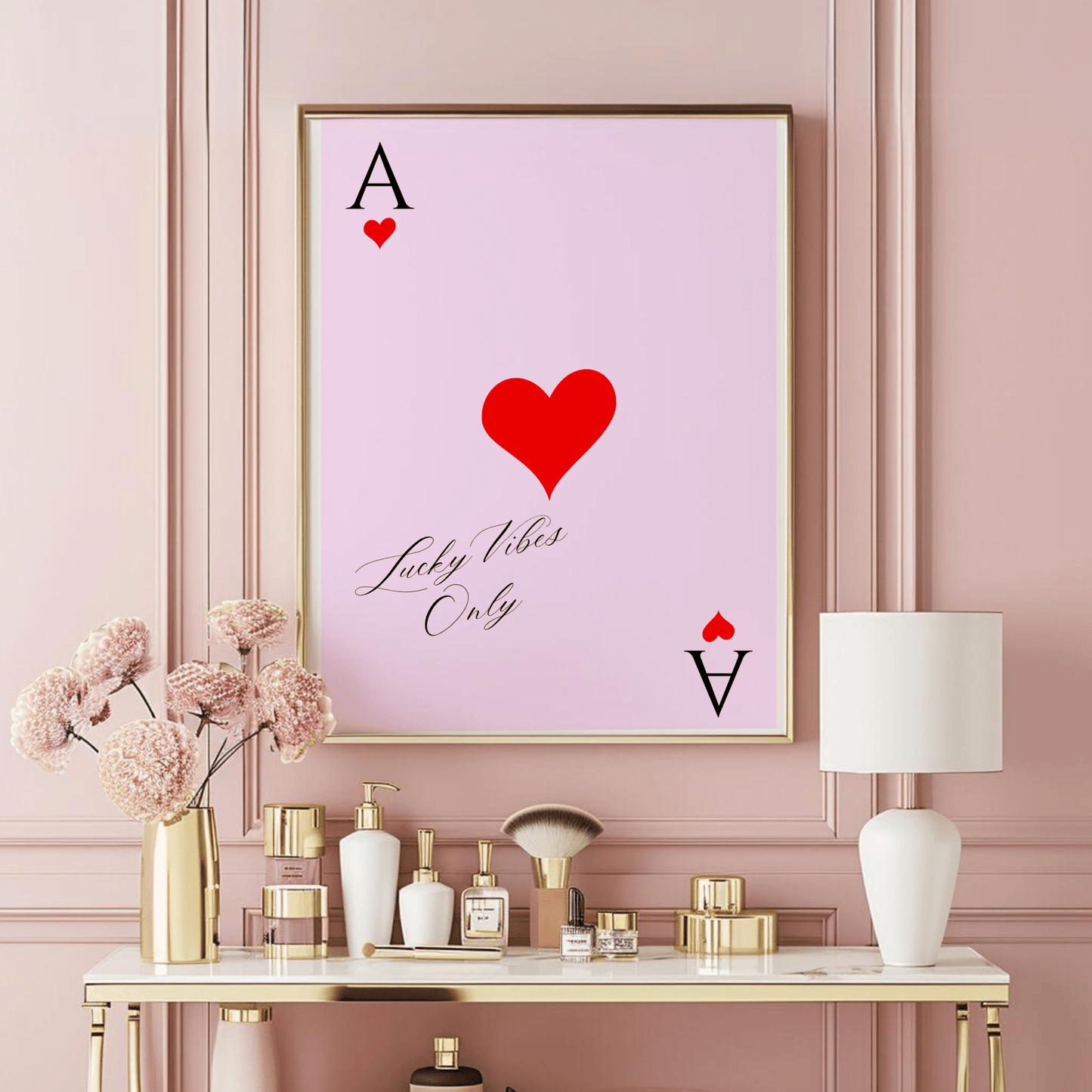 Ace of Hearts Pink Red Wall Art | Canvas Art, Art Prints & Framed Canvas - Buy Wall Art