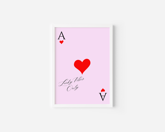 Ace of Hearts Pink Red Wall Art | Canvas Art, Art Prints & Framed Canvas - Buy Wall Art