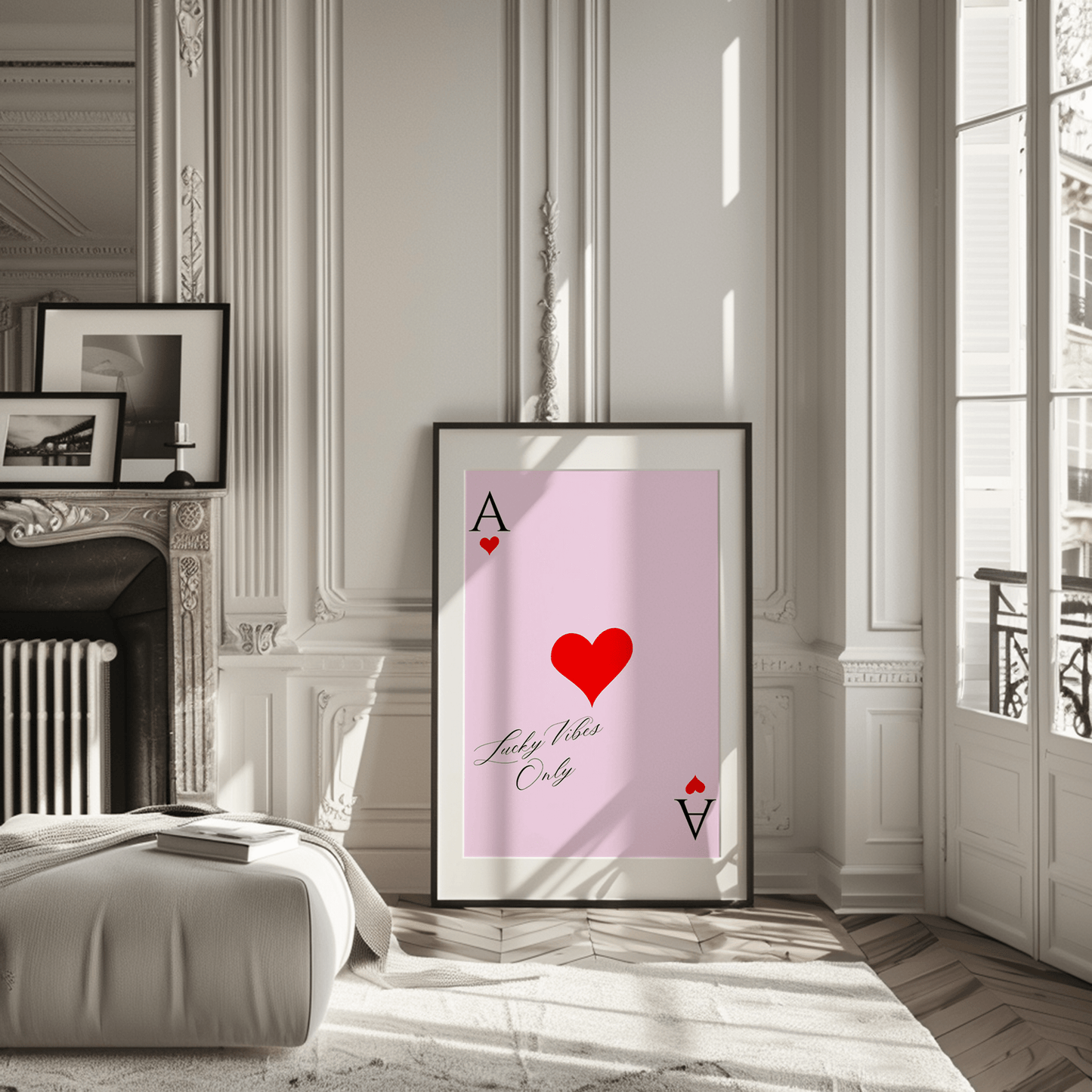 Ace of Hearts Pink Red Wall Art | Canvas Art, Art Prints & Framed Canvas - Buy Wall Art