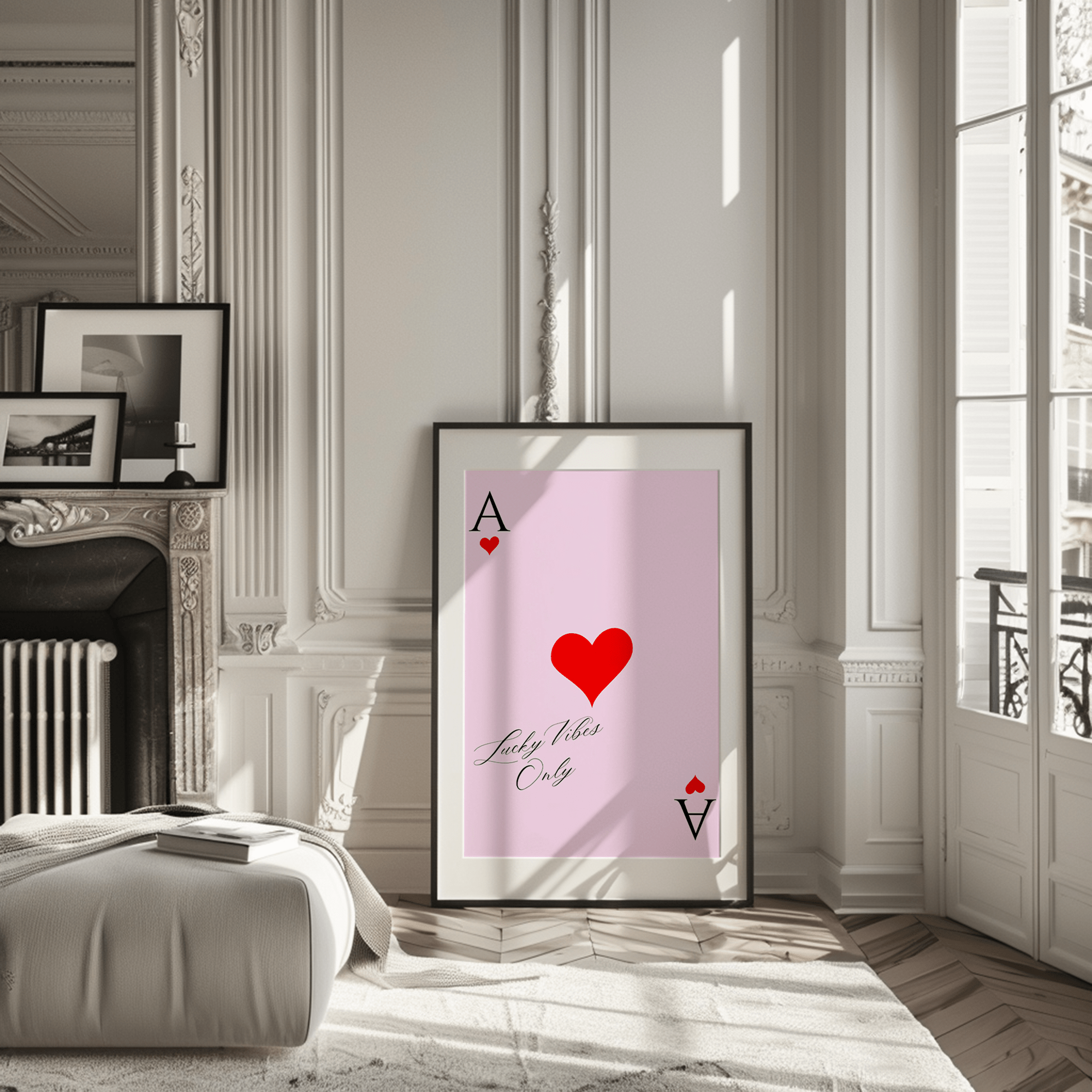 Ace of Hearts Pink Red Wall Art | Canvas Art, Art Prints & Framed Canvas - Buy Wall Art
