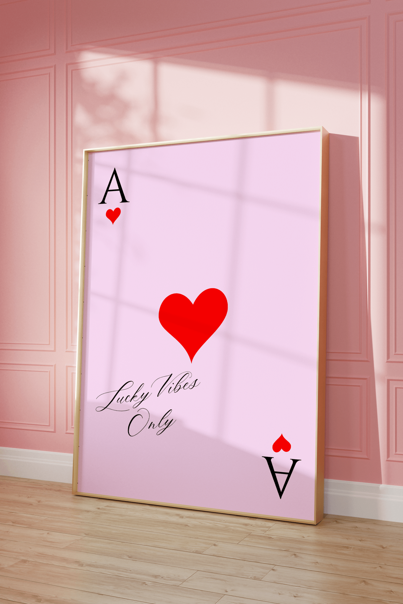 Ace of Hearts Pink Red Wall Art | Canvas Art, Art Prints & Framed Canvas - Buy Wall Art