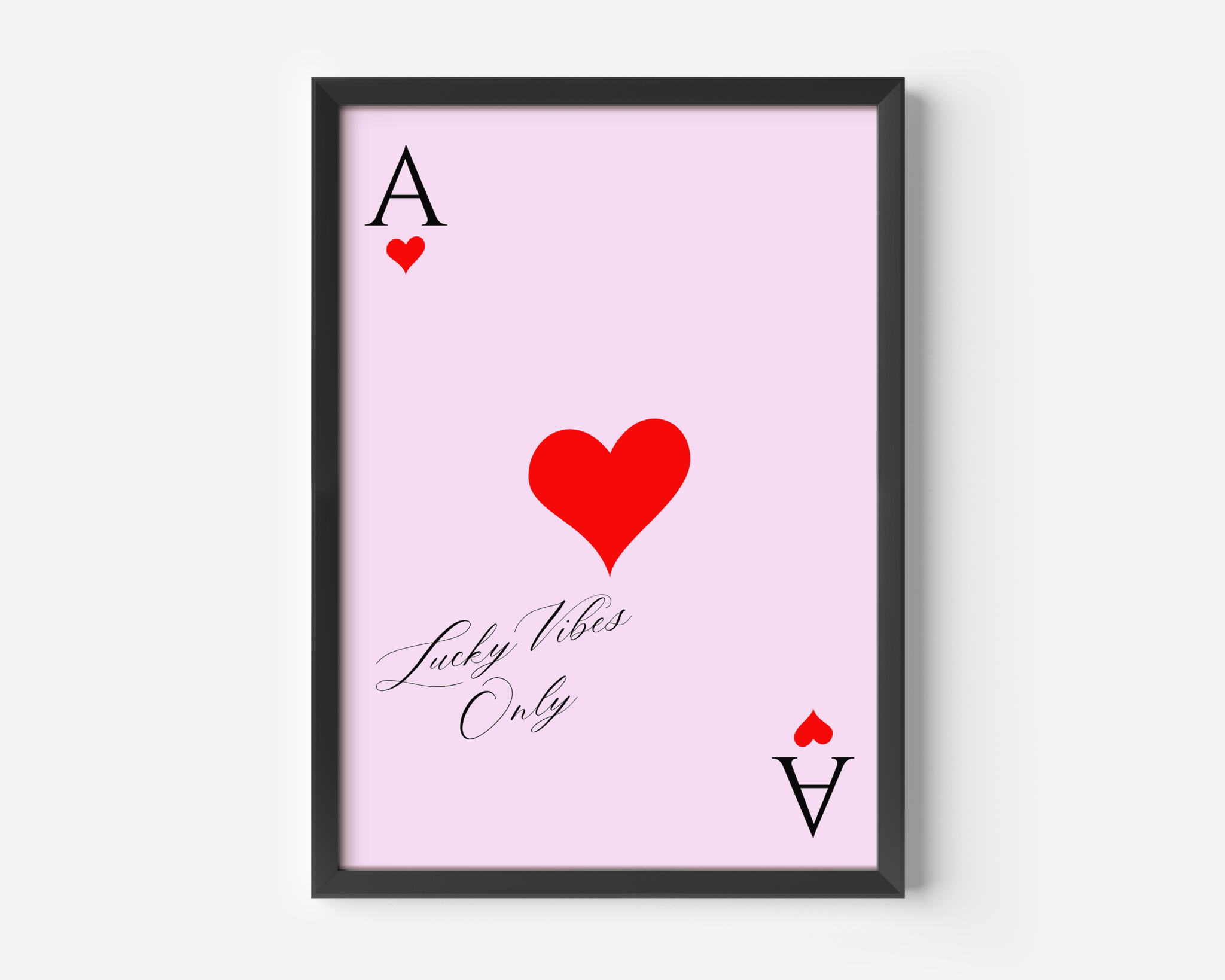 Ace of Hearts Pink Red Wall Art | Canvas Art, Art Prints & Framed Canvas - Buy Wall Art