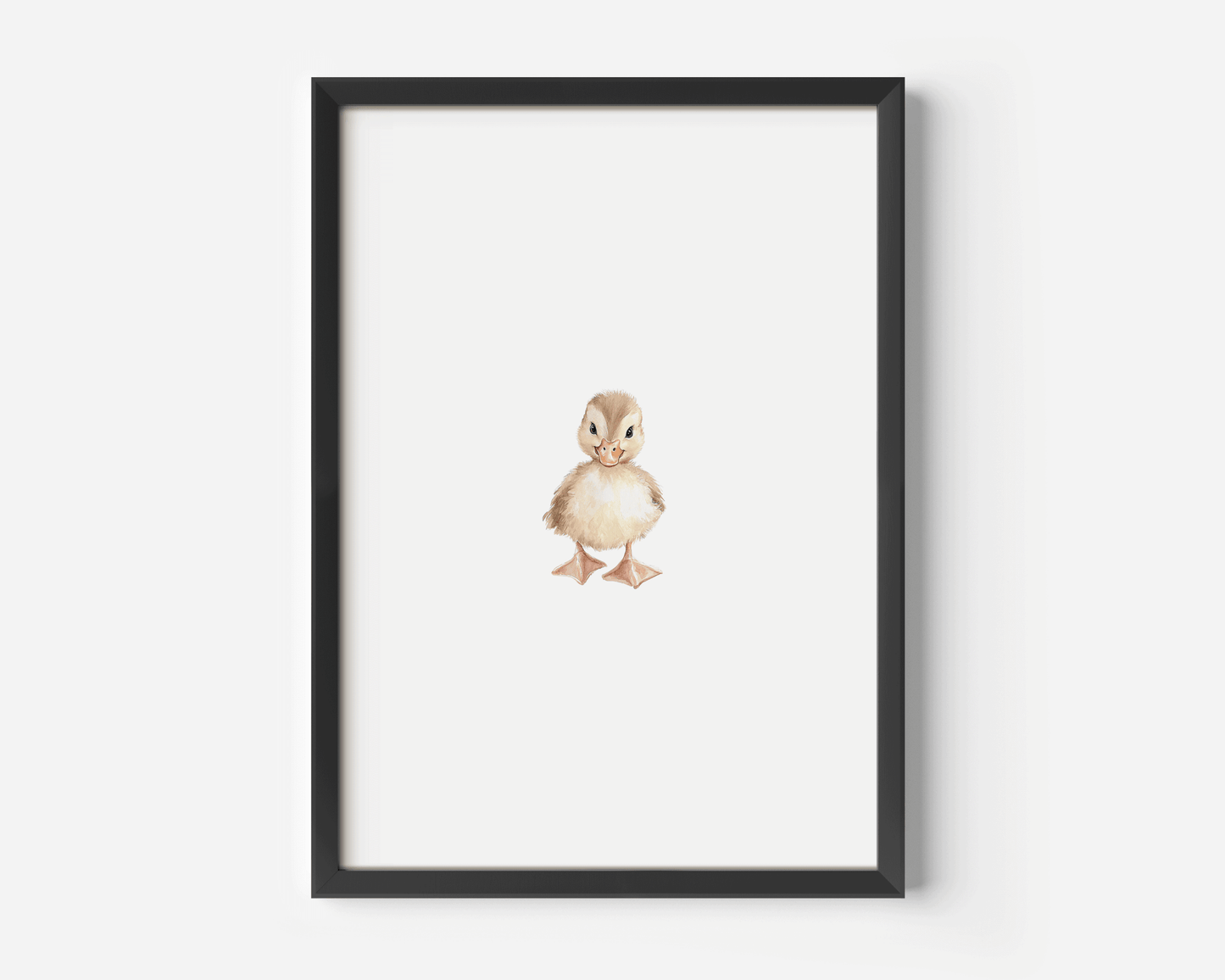 Baby Duck Nursery Wall Art | Woodland Animal Print in Soft Neutral Watercolor - Buy Wall Art