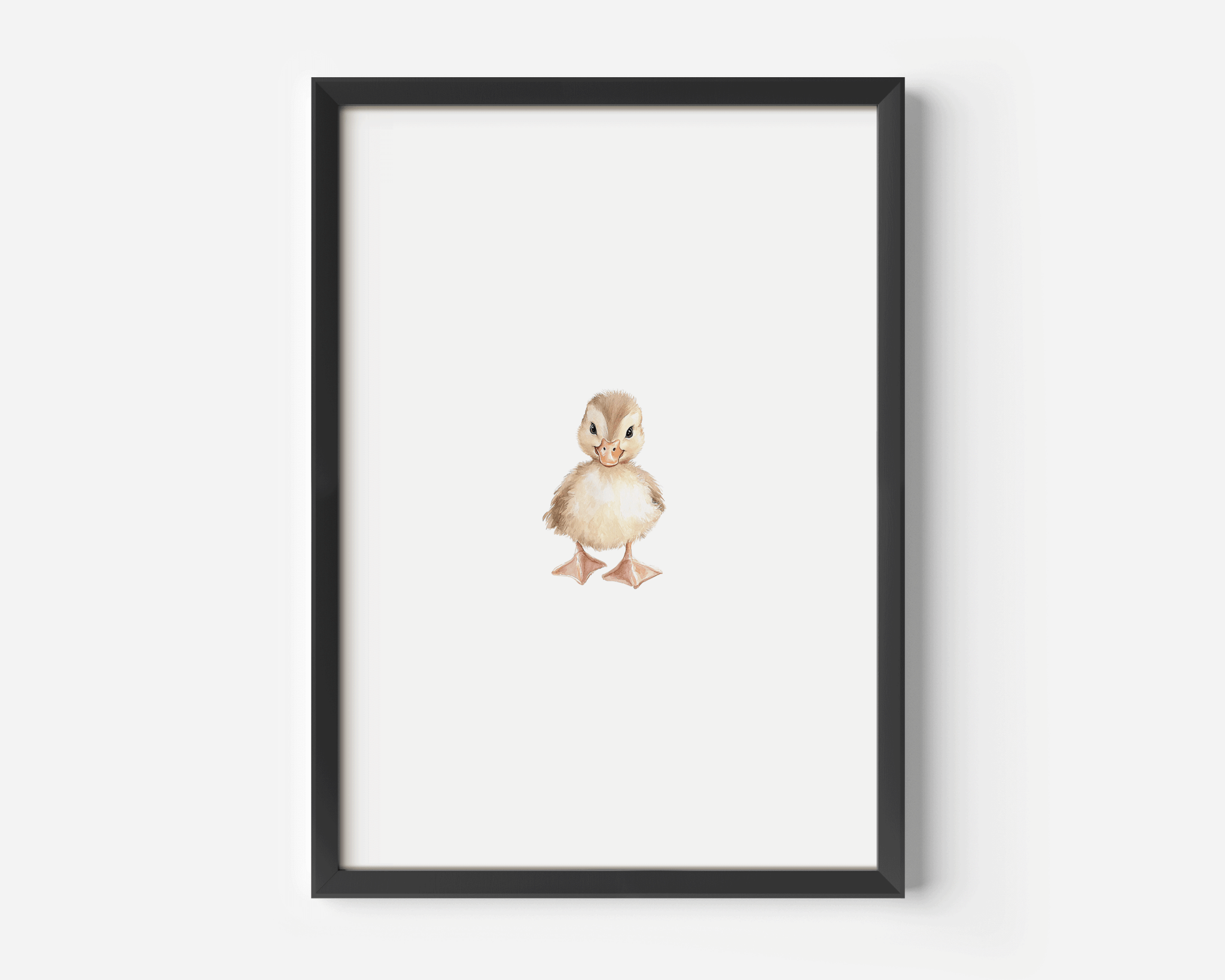 Baby Duck Nursery Wall Art | Woodland Animal Print in Soft Neutral Watercolor - Buy Wall Art