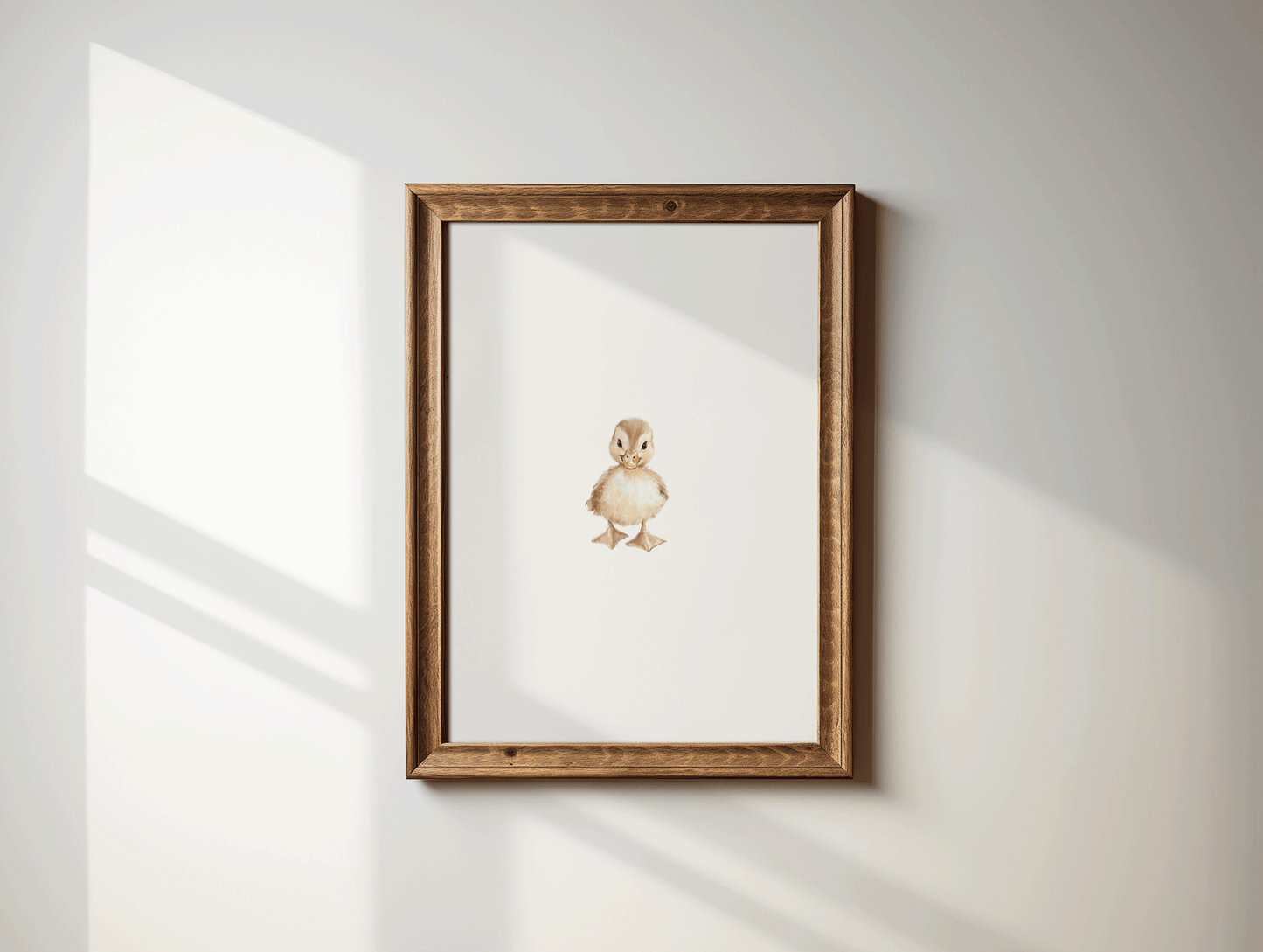 Baby Duck Nursery Wall Art | Woodland Animal Print in Soft Neutral Watercolor - Buy Wall Art