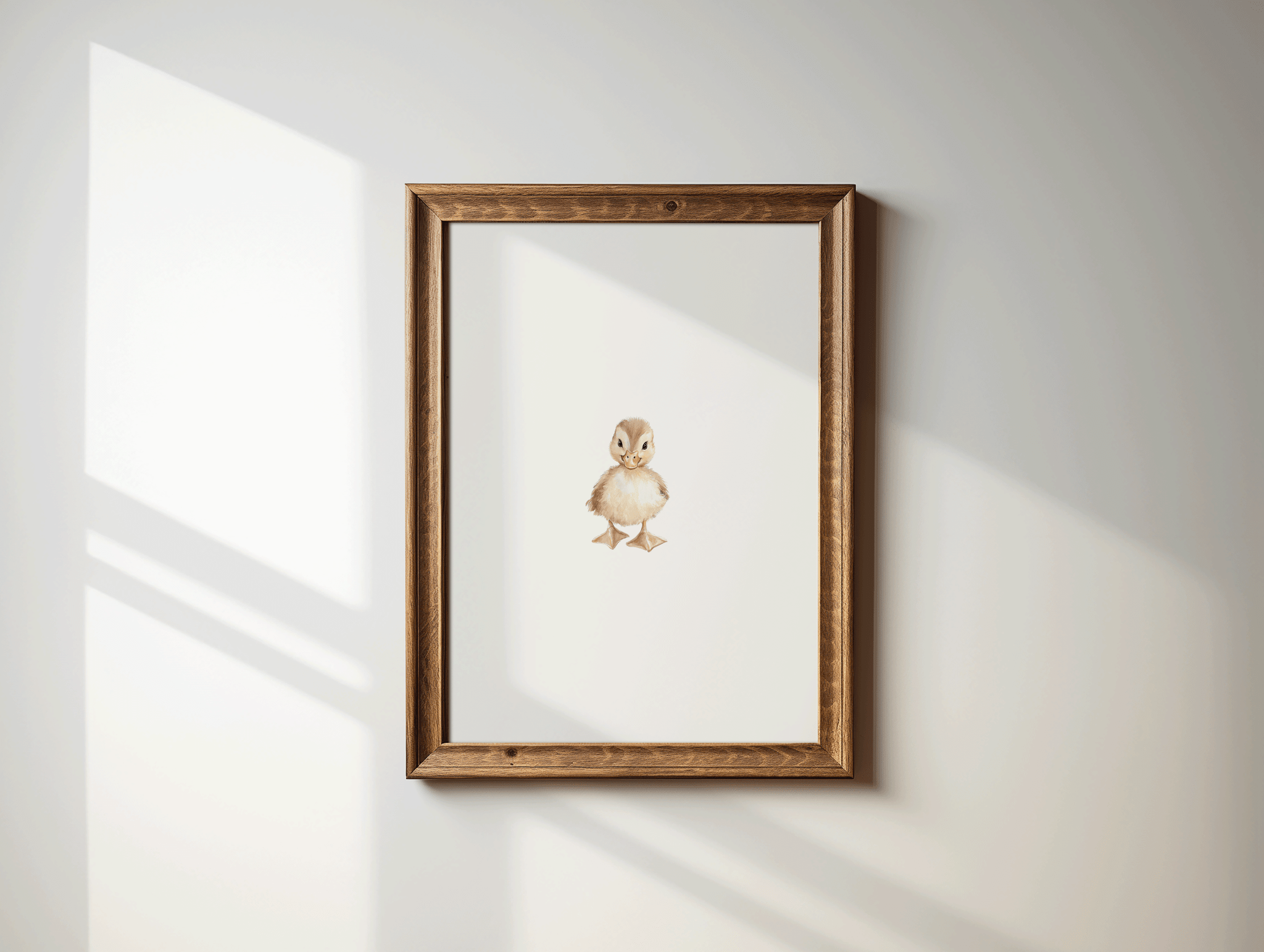 Baby Duck Nursery Wall Art | Woodland Animal Print in Soft Neutral Watercolor - Buy Wall Art