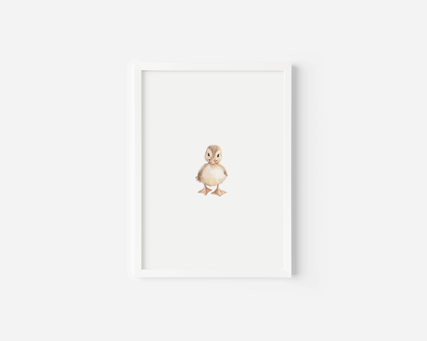 Baby Duck Nursery Wall Art | Woodland Animal Print in Soft Neutral Watercolor - Buy Wall Art