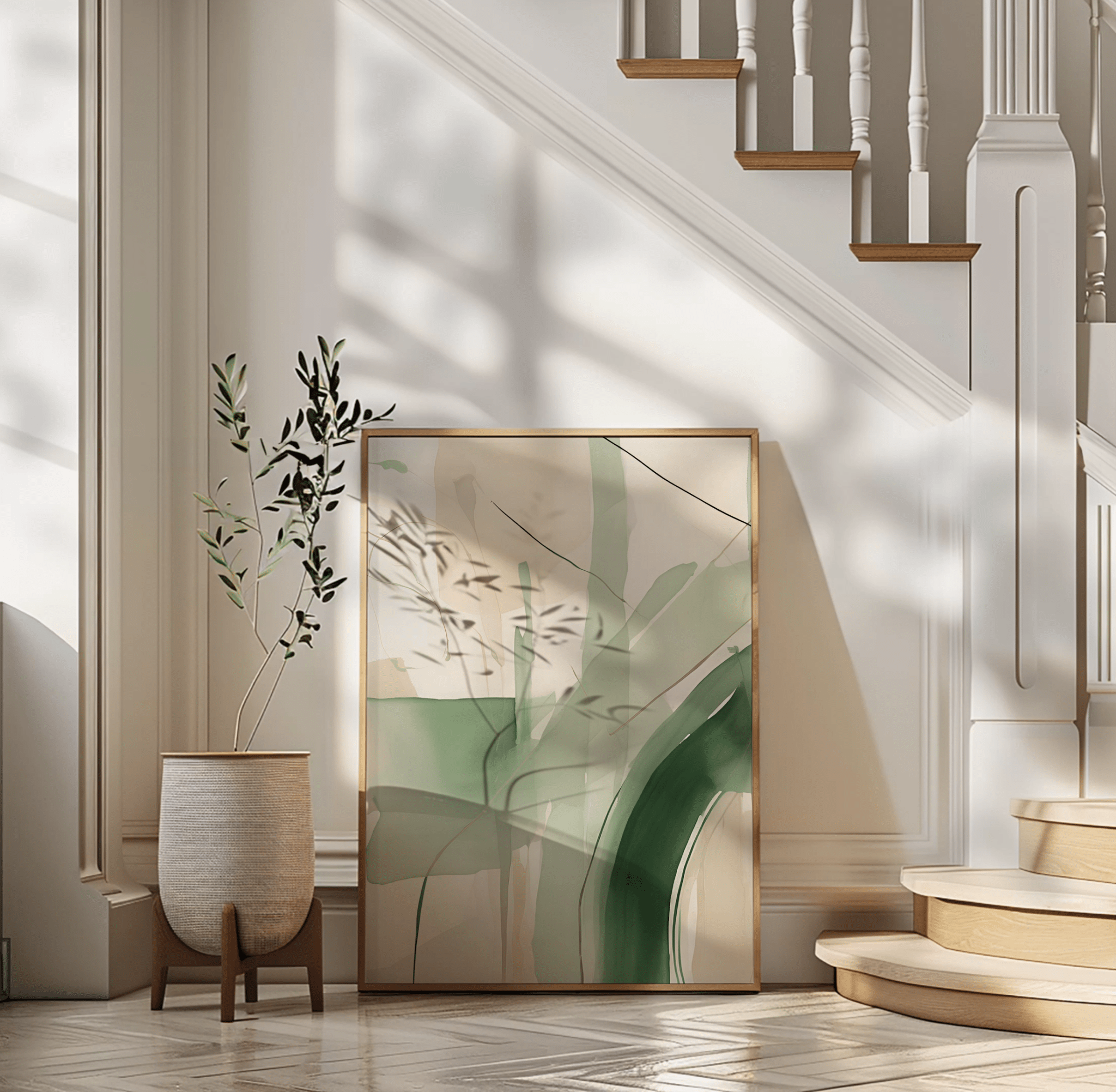 Beige Green Watercolor Abstract | Canvas Art, Art Prints & Framed Canvas - Buy Wall Art