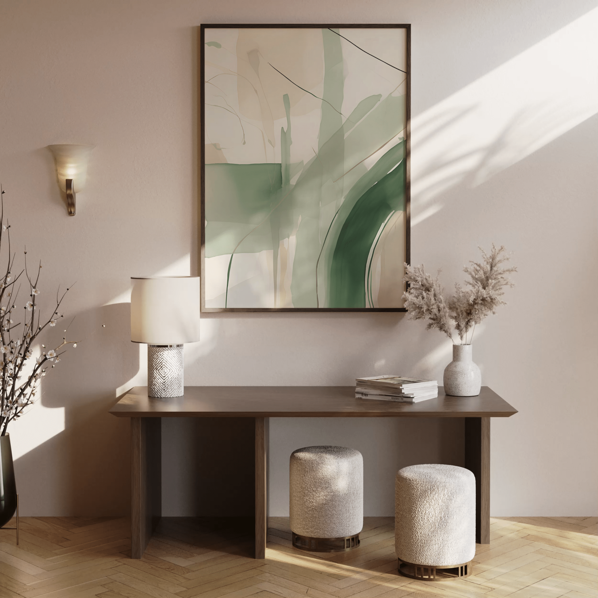 Beige Green Watercolor Abstract | Canvas Art, Art Prints & Framed Canvas - Buy Wall Art