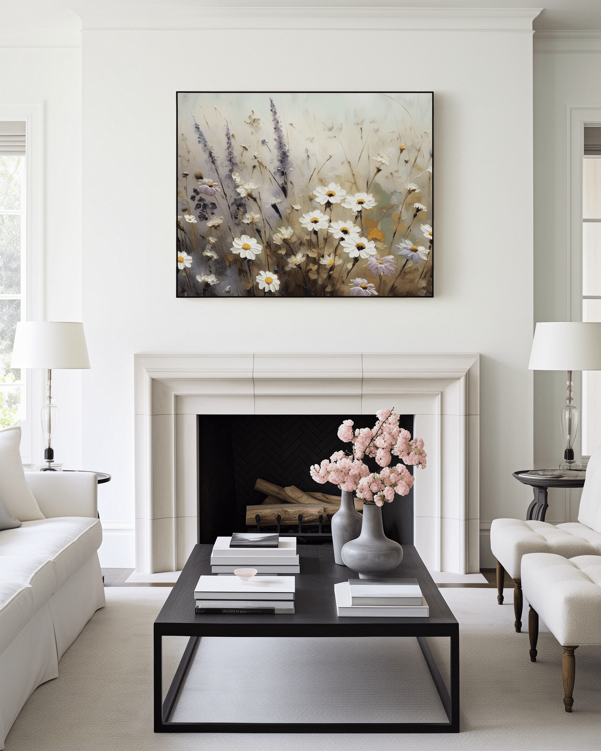 Wildflower Canvas Wall Art | Canvas Art, Art Prints & Framed Canvas, thicket wildflowers, purple white botanical flower canvas wall art, living room wall art, best wall pictures for living room