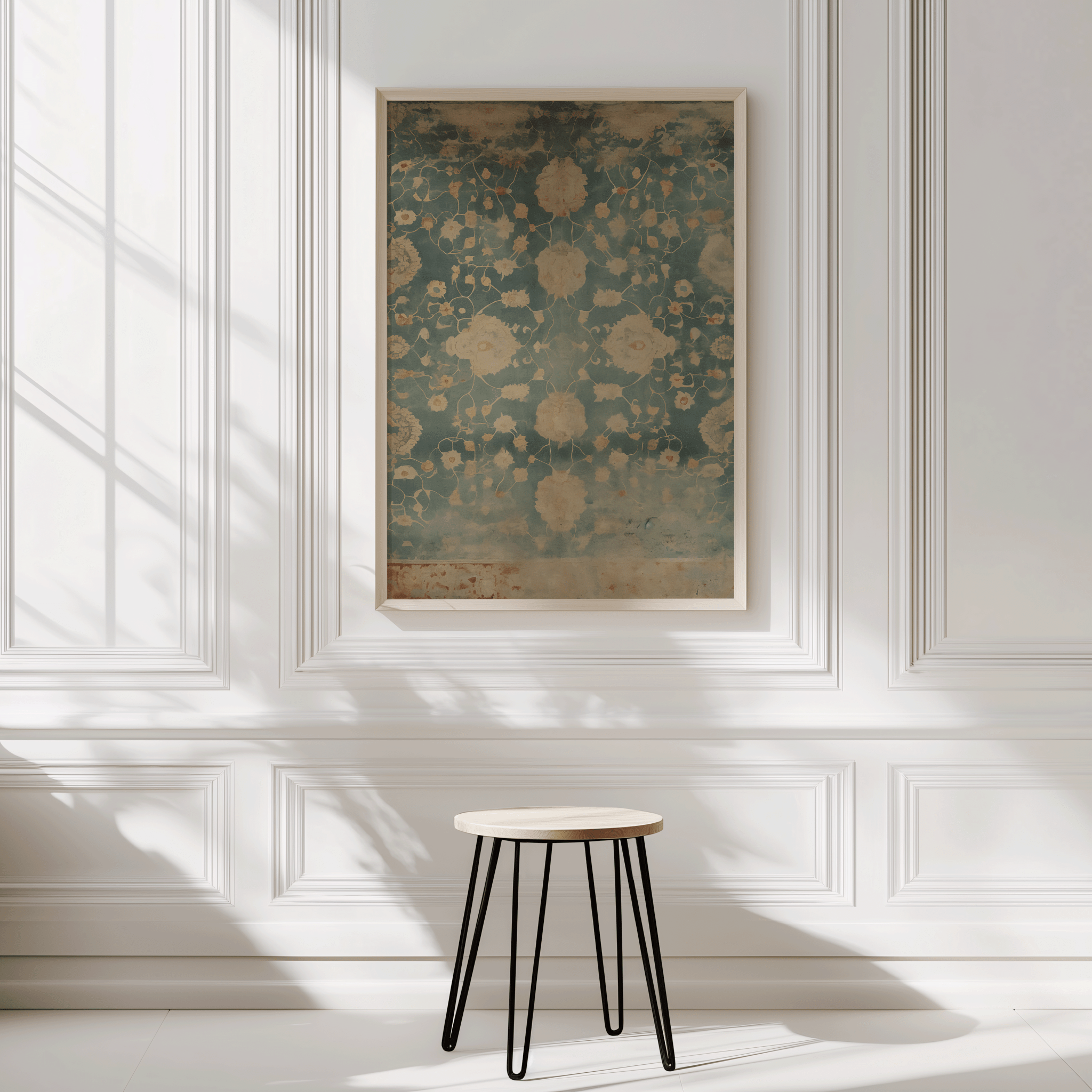 Botanical Textile Tapestry Art - Blue and Beige | Canvas Art, Art Prints & Framed Canvas - Buy Wall Art