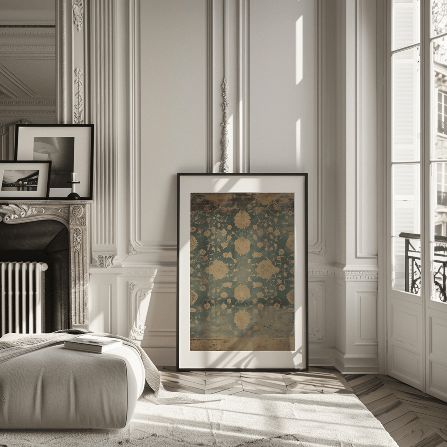 Botanical Textile Tapestry Art - Blue and Beige | Canvas Art, Art Prints & Framed Canvas - Buy Wall Art