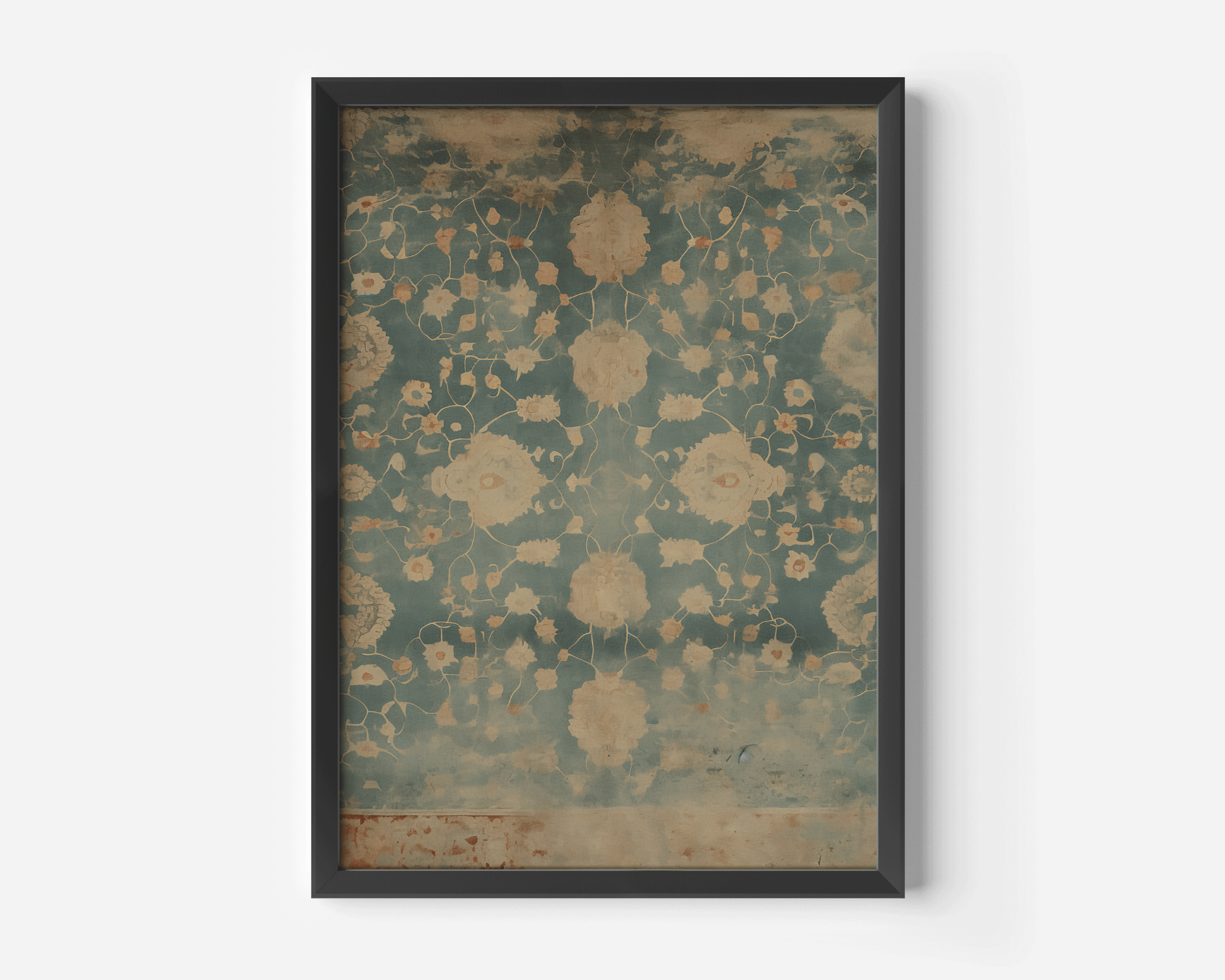 Botanical Textile Tapestry Art - Blue and Beige | Canvas Art, Art Prints & Framed Canvas - Buy Wall Art