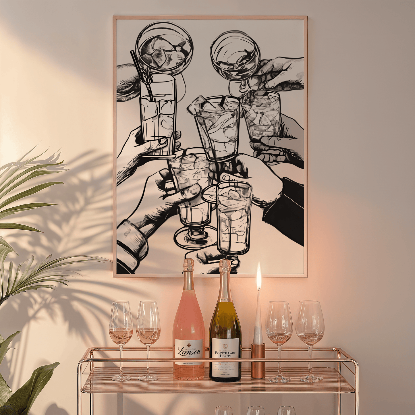 Cheers Bar Cart Wall Art | Canvas Art, Art Prints & Framed Canvas - Buy Wall Art