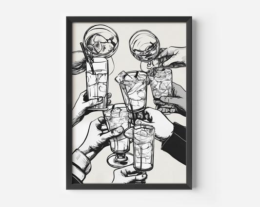 Cheers Bar Cart Wall Art | Canvas Art, Art Prints & Framed Canvas - Buy Wall Art