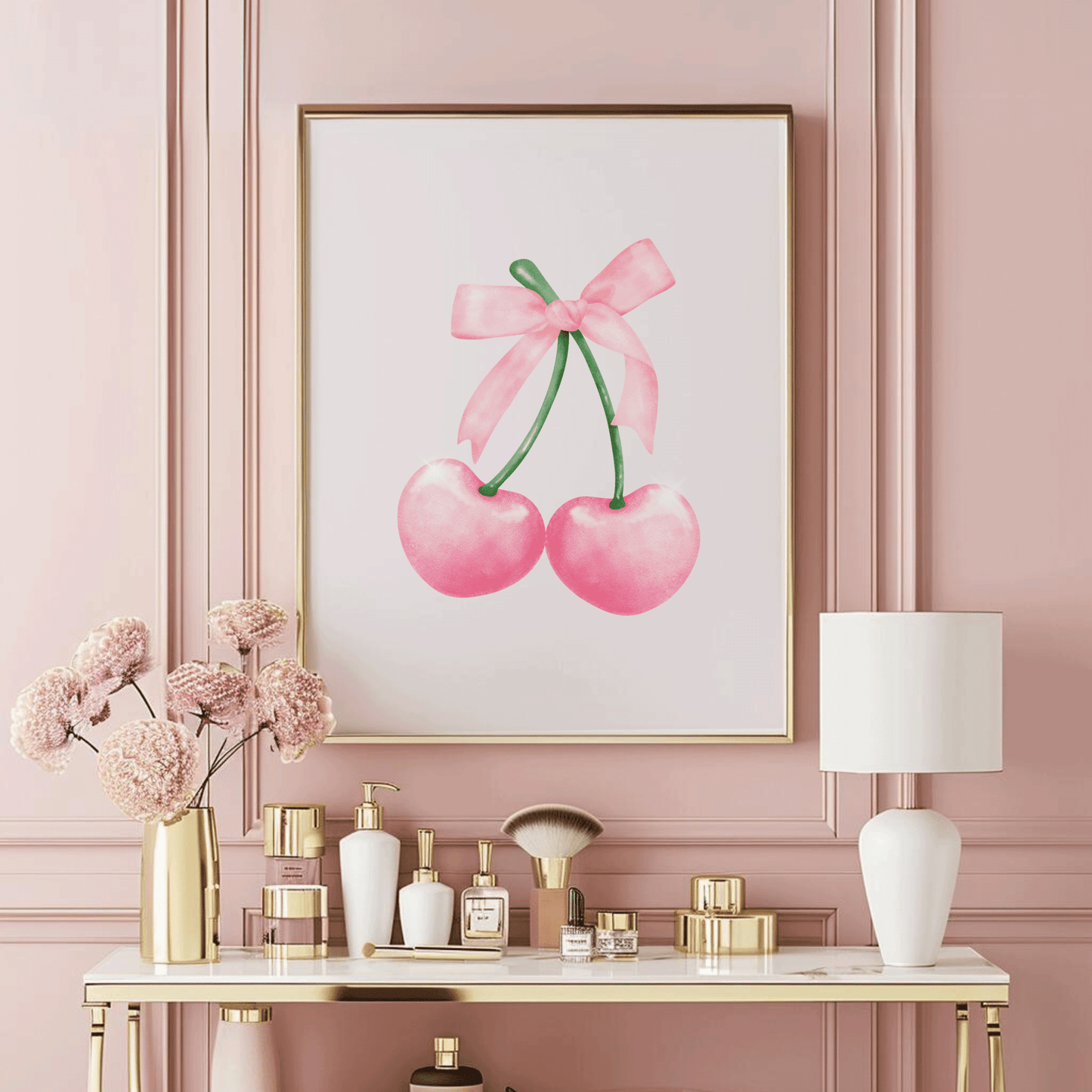 Cherry Bow Nursery Wall Art | Canvas Art, Art Prints & Framed Canvas - Buy Wall Art