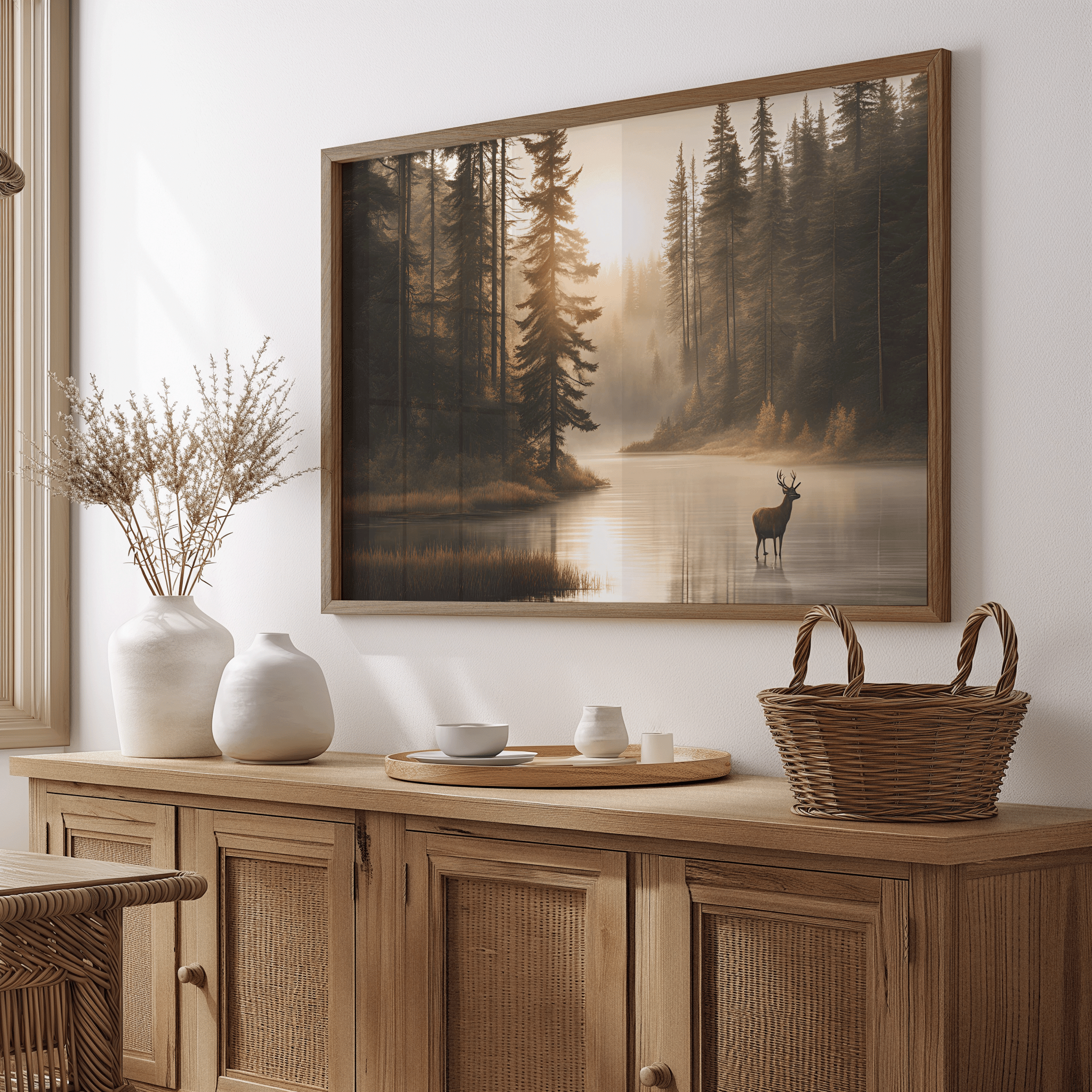 Deer Wall Art – Serene Forest Nature Print | Canvas Art, Art Prints & Framed Canvas - Buy Wall Art