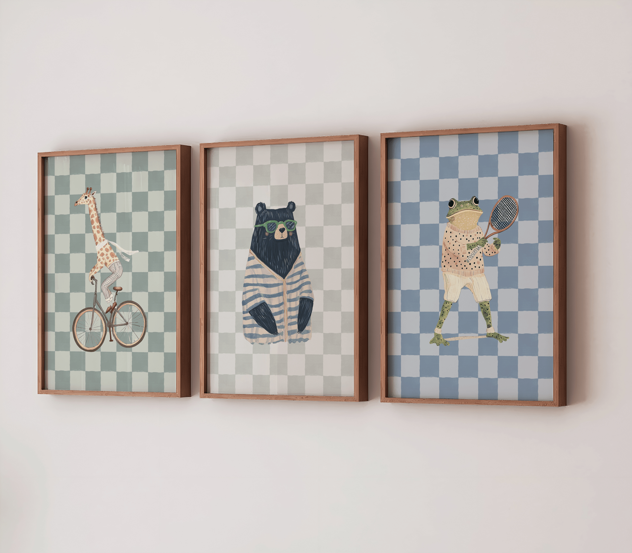 Funky Bear Nursery Wall Art Print – Boys Nursery, Bedroom & Playroom Wall Decor - Buy Wall Art
