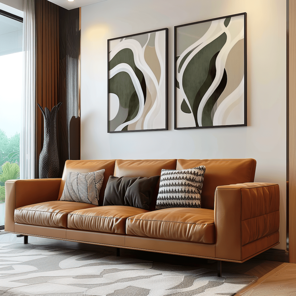 Green Beige Abstract Wall Art 2 | Canvas Art, Art Prints & Framed Canvas - Buy Wall Art