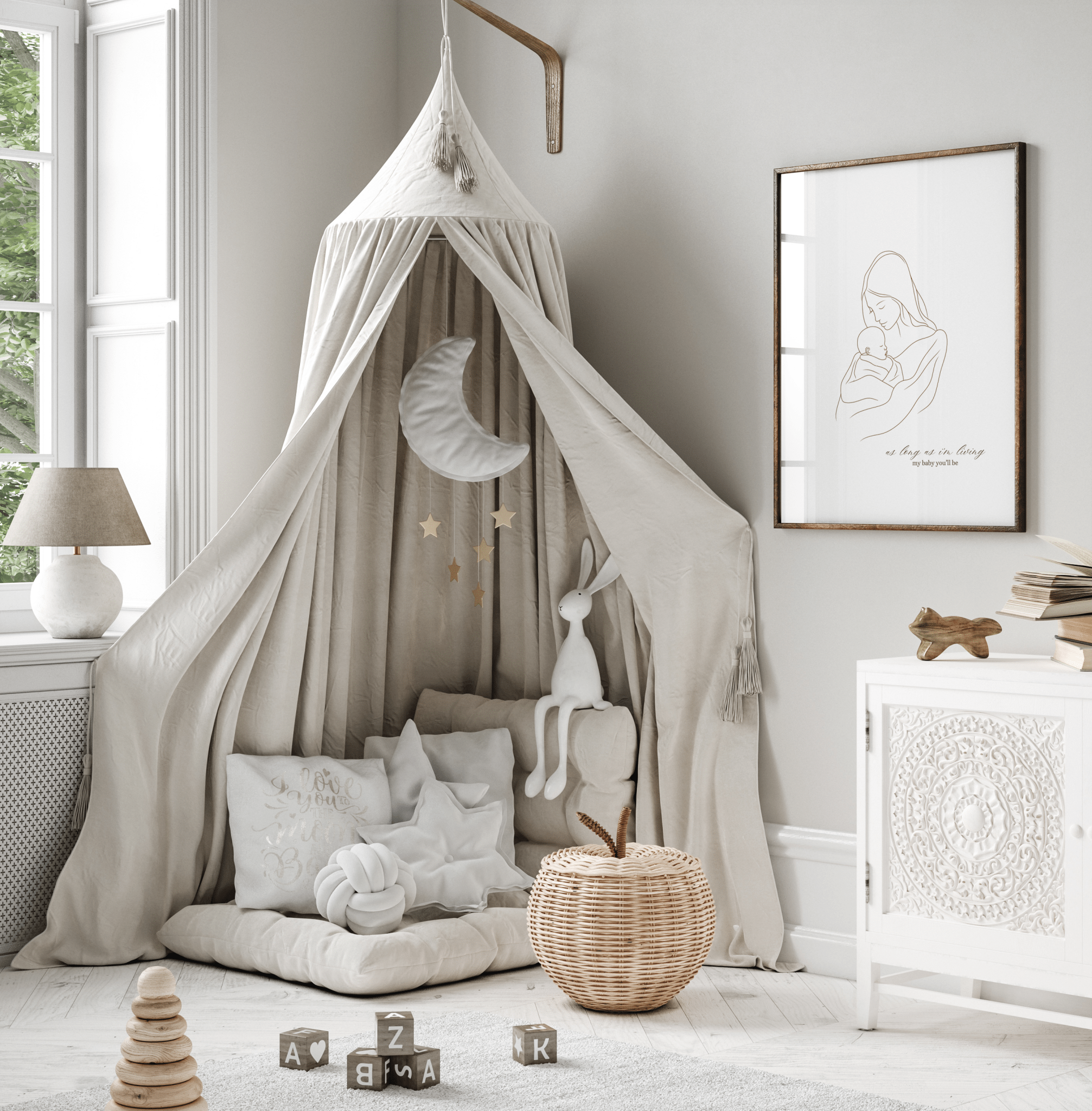 Mother and Baby Line Art for Nursery | Canvas Art, Art Prints & Framed Canvas - Buy Wall Art