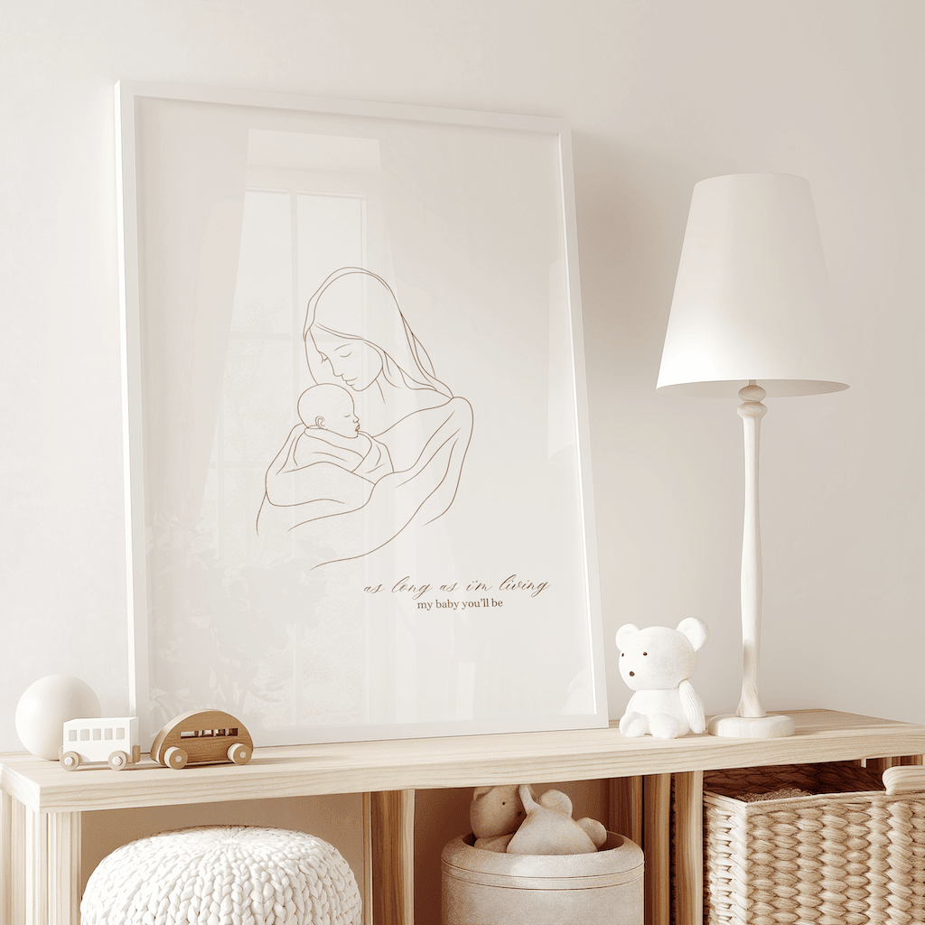 Mother and Baby Line Art for Nursery | Canvas Art, Art Prints & Framed Canvas - Buy Wall Art