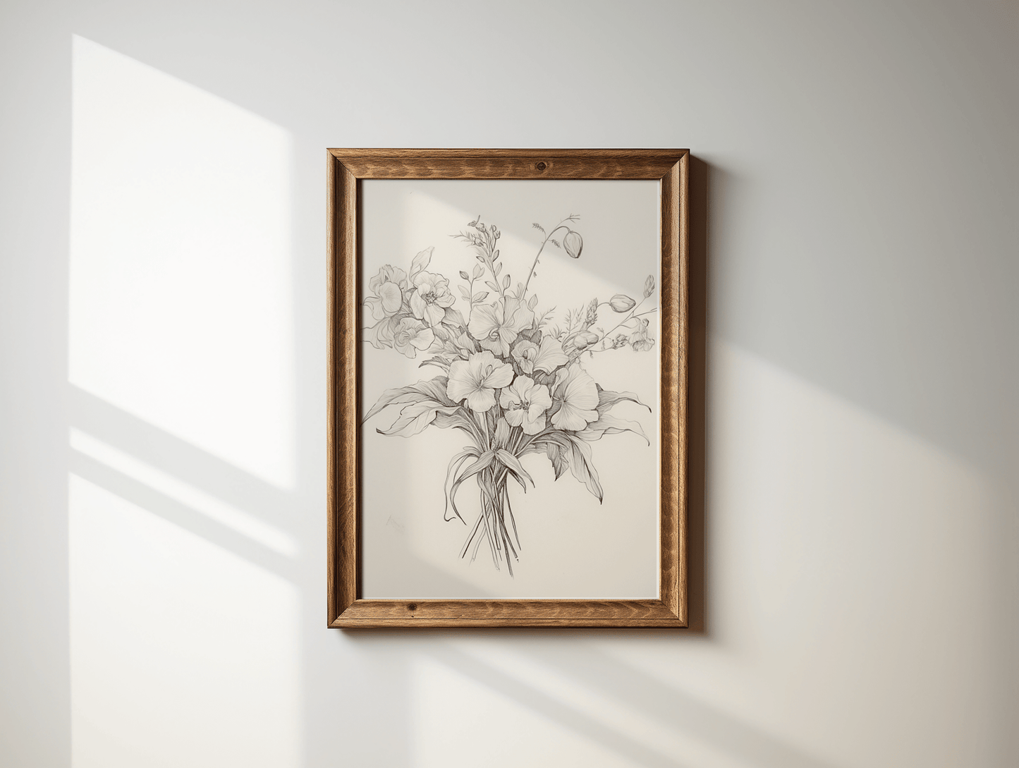 Neutral Botanical Print Vintage Flowers Sketch | Canvas Art, Art Prints & Framed Canvas - Buy Wall Art