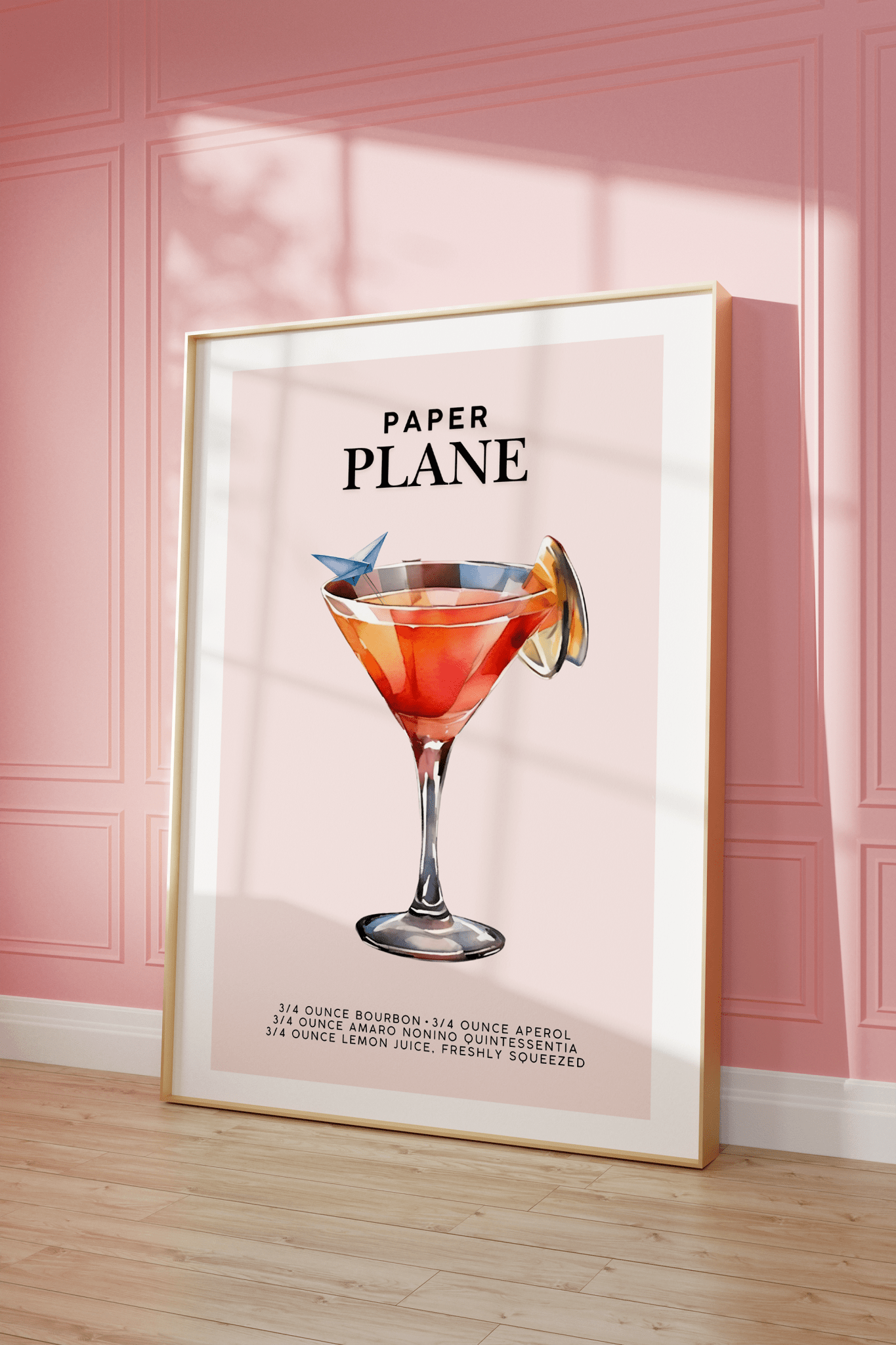 Paper Plane Cocktail Print | Canvas Art, Art Prints & Framed Canvas - Buy Wall Art