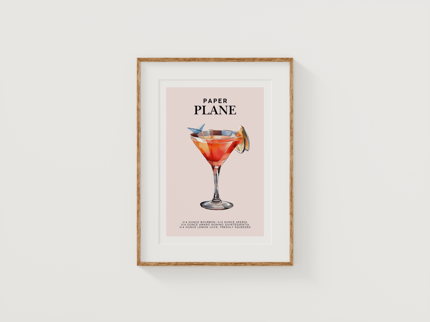 Paper Plane Cocktail Print | Canvas Art, Art Prints & Framed Canvas - Buy Wall Art