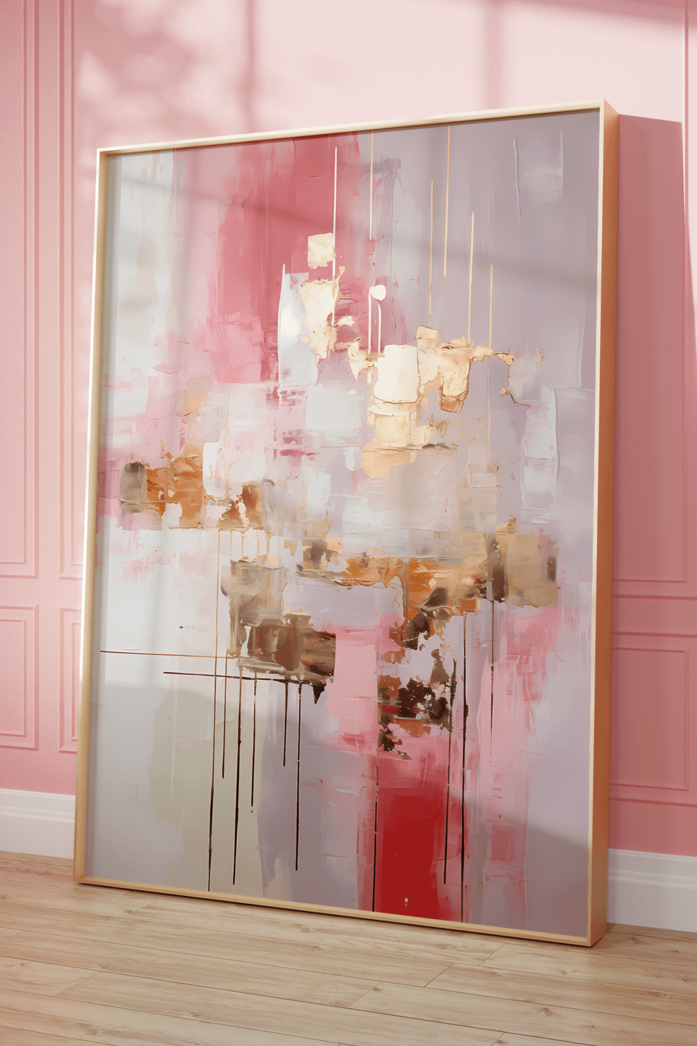 Pink and Gold Abstract Wall Art | Canvas Art, Art Prints & Framed Canvas - Buy Wall Art