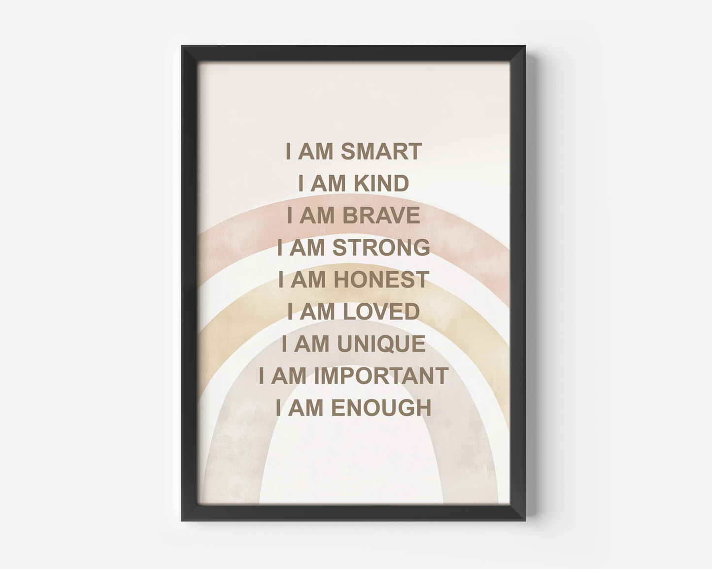 Positive Affirmations for Kids Wall Art With Boho Rainbow | Canvas Art, Art Prints & Framed Canvas - Buy Wall Art