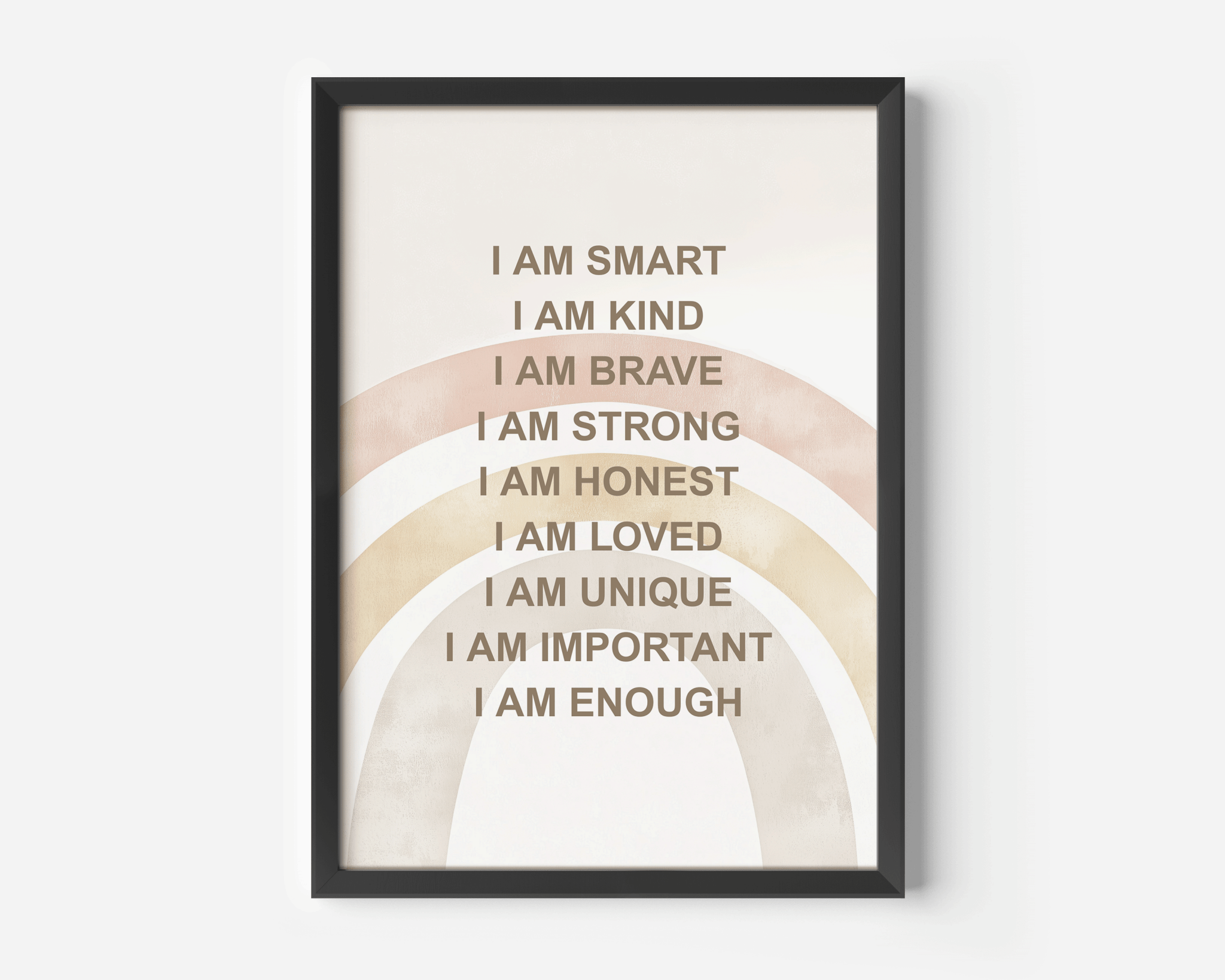 Positive Affirmations for Kids Wall Art With Boho Rainbow | Canvas Art, Art Prints & Framed Canvas - Buy Wall Art