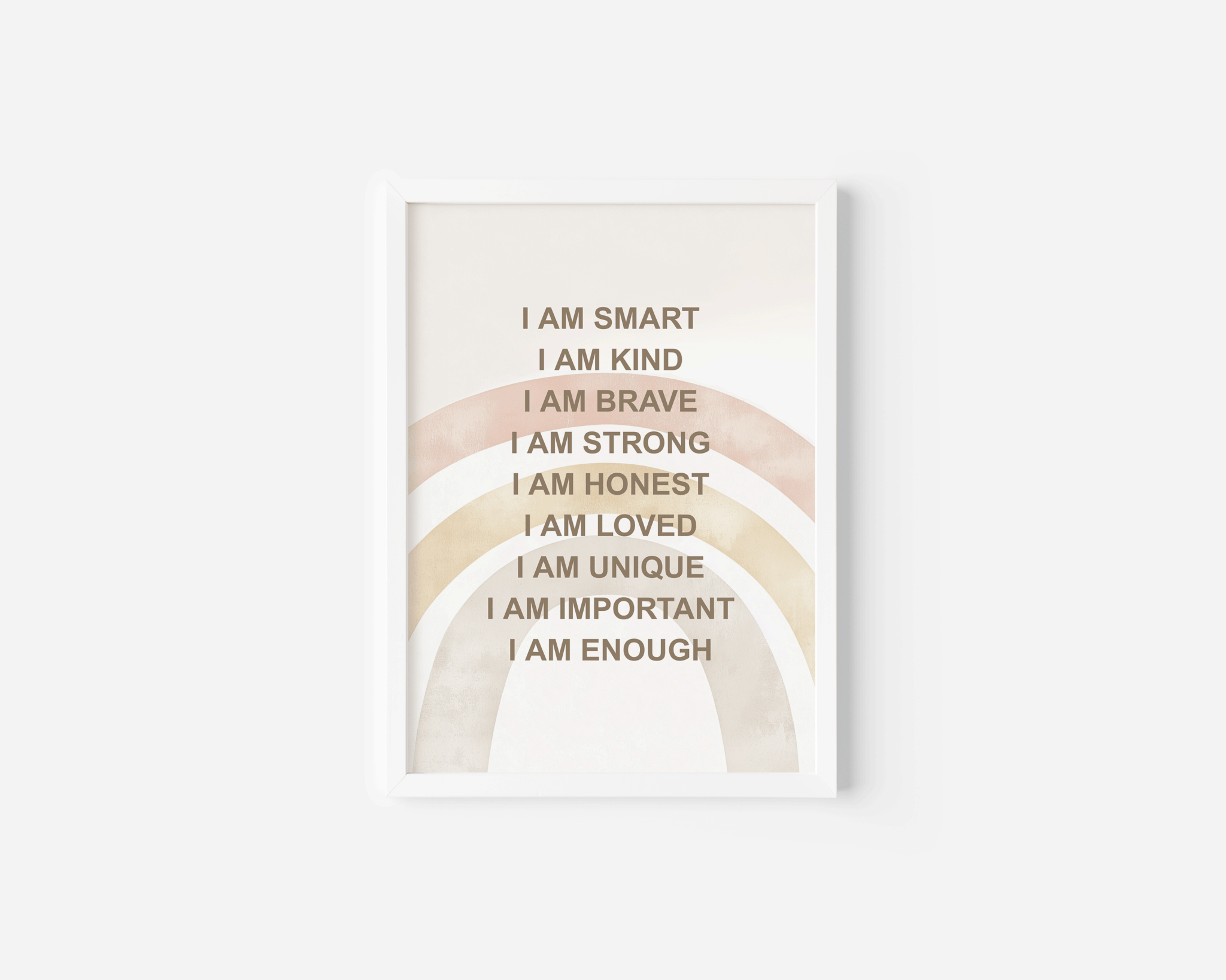 Positive Affirmations for Kids Wall Art With Boho Rainbow | Canvas Art, Art Prints & Framed Canvas - Buy Wall Art
