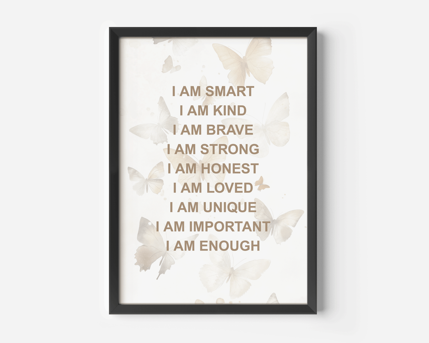 Positive Affirmations for Kids Wall Art With Butterflies | Canvas Art, Art Prints & Framed Canvas - Buy Wall Art