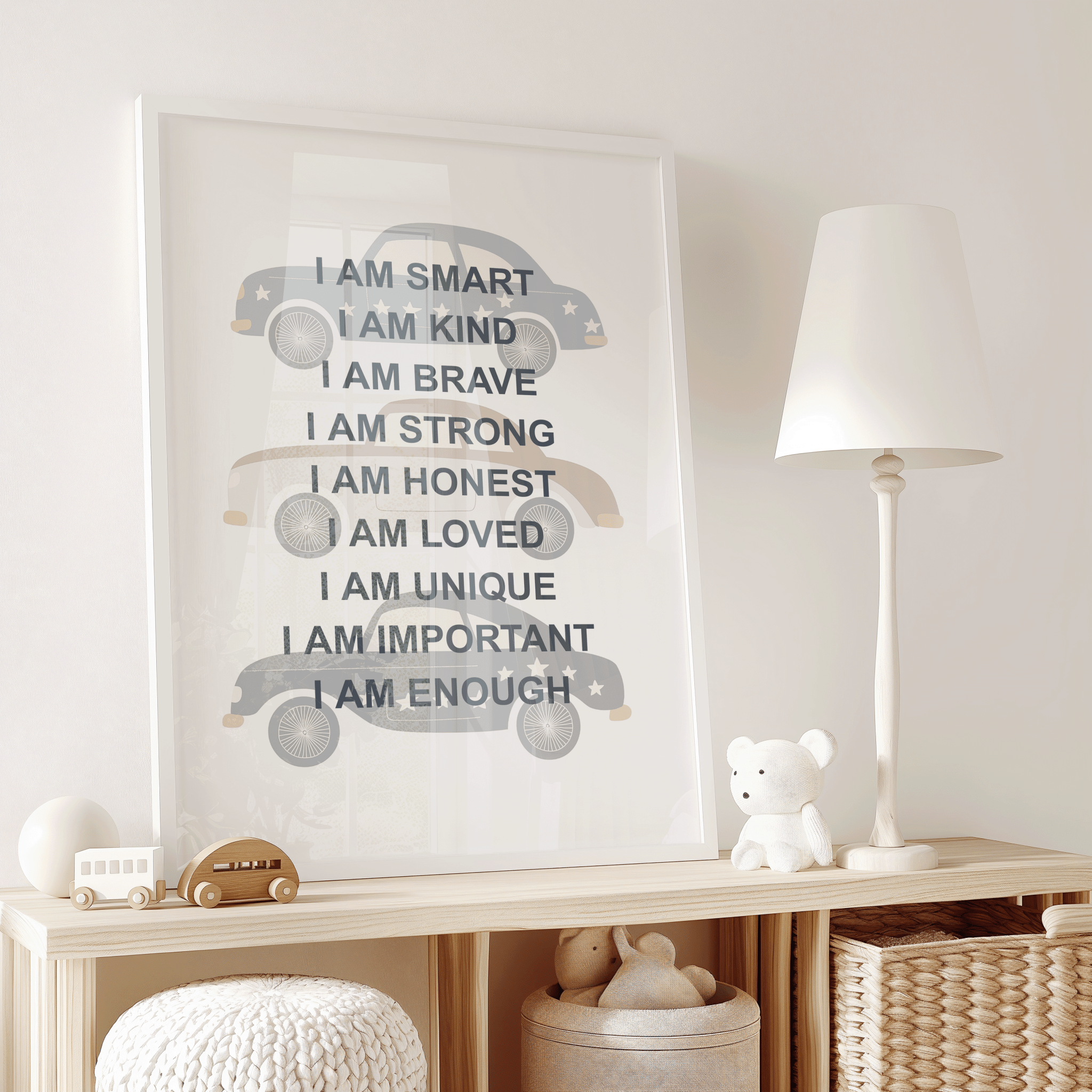 Positive Affirmations for Kids Wall Art With Cars | Canvas Art, Art Prints & Framed Canvas - Buy Wall Art