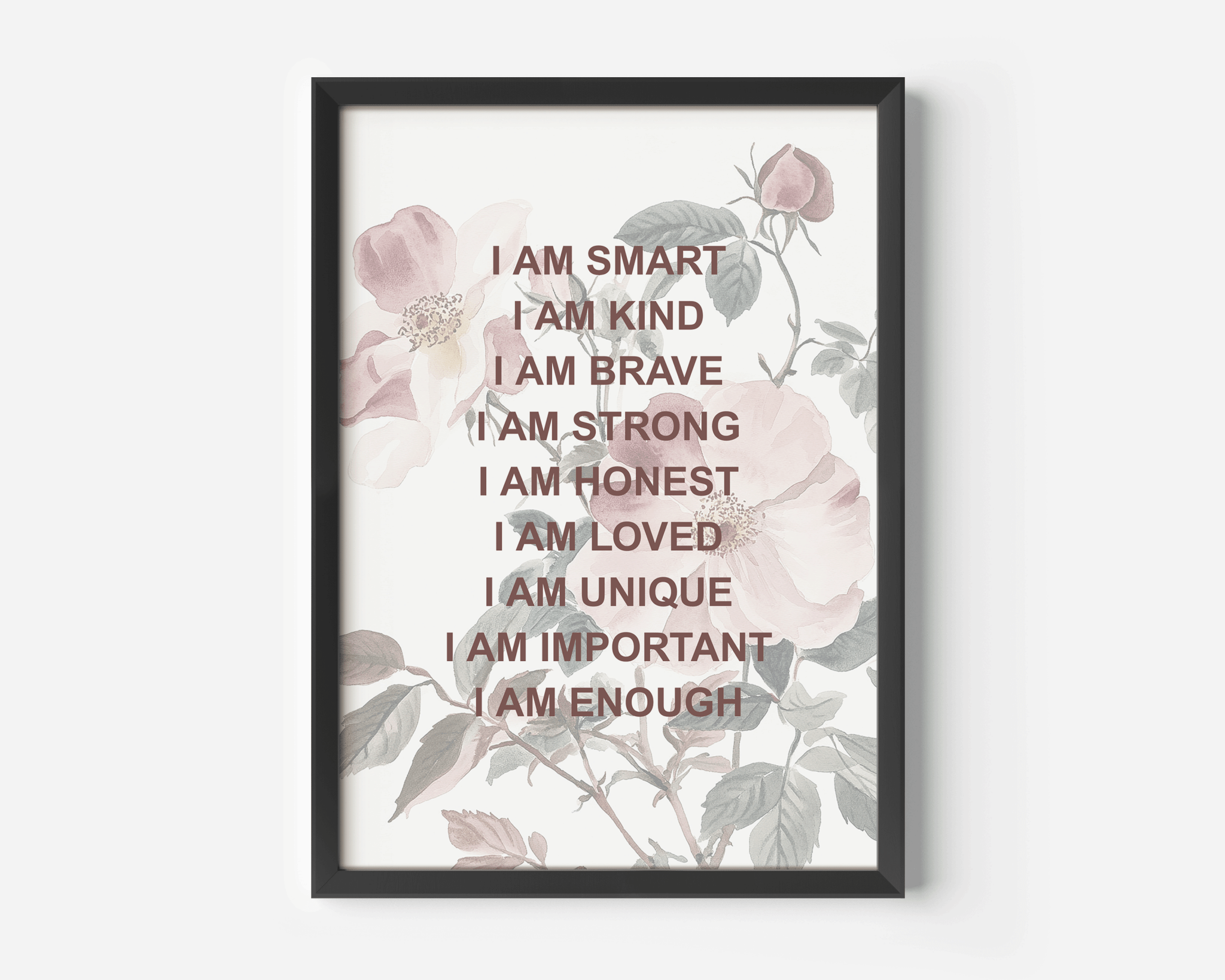 Positive Affirmations for Kids Wall Art With Wildflowers | Canvas Art, Art Prints & Framed Canvas - Buy Wall Art