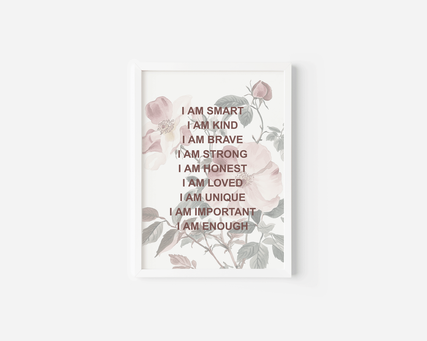 Positive Affirmations for Kids Wall Art With Wildflowers | Canvas Art, Art Prints & Framed Canvas - Buy Wall Art