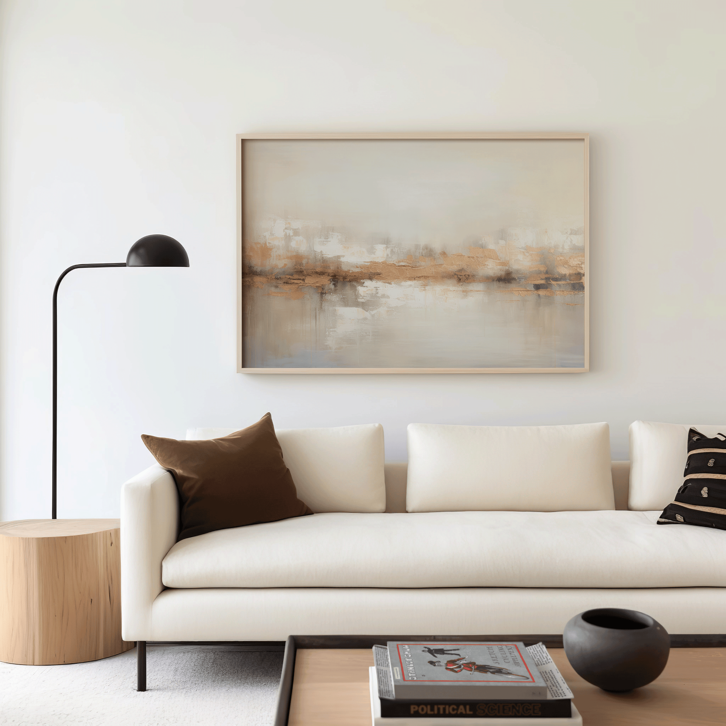 Beige Gold Abstract Canvas Wall Art | Canvas Art, Art Prints & Framed Canvas, gold foil modern contemporary white beige black grey living room canvas wall art prints, entryway wall art, bedroom wall art, hallway art