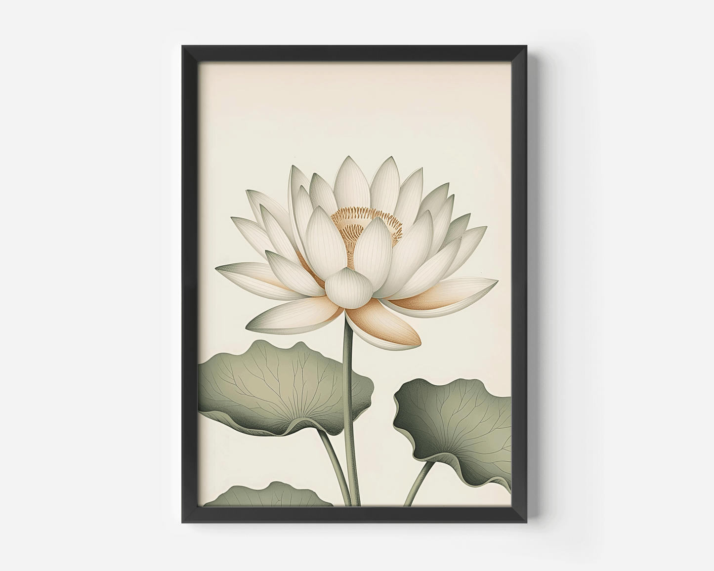 white lotus Floral Wall Art - The White Lotus | Canvas Art, Art Prints & Framed Canvas, living room wall art, bedroom art prints, framed canvas wall art prints, stretched canvas print, white lotus flower green leaves maroon burgundy
