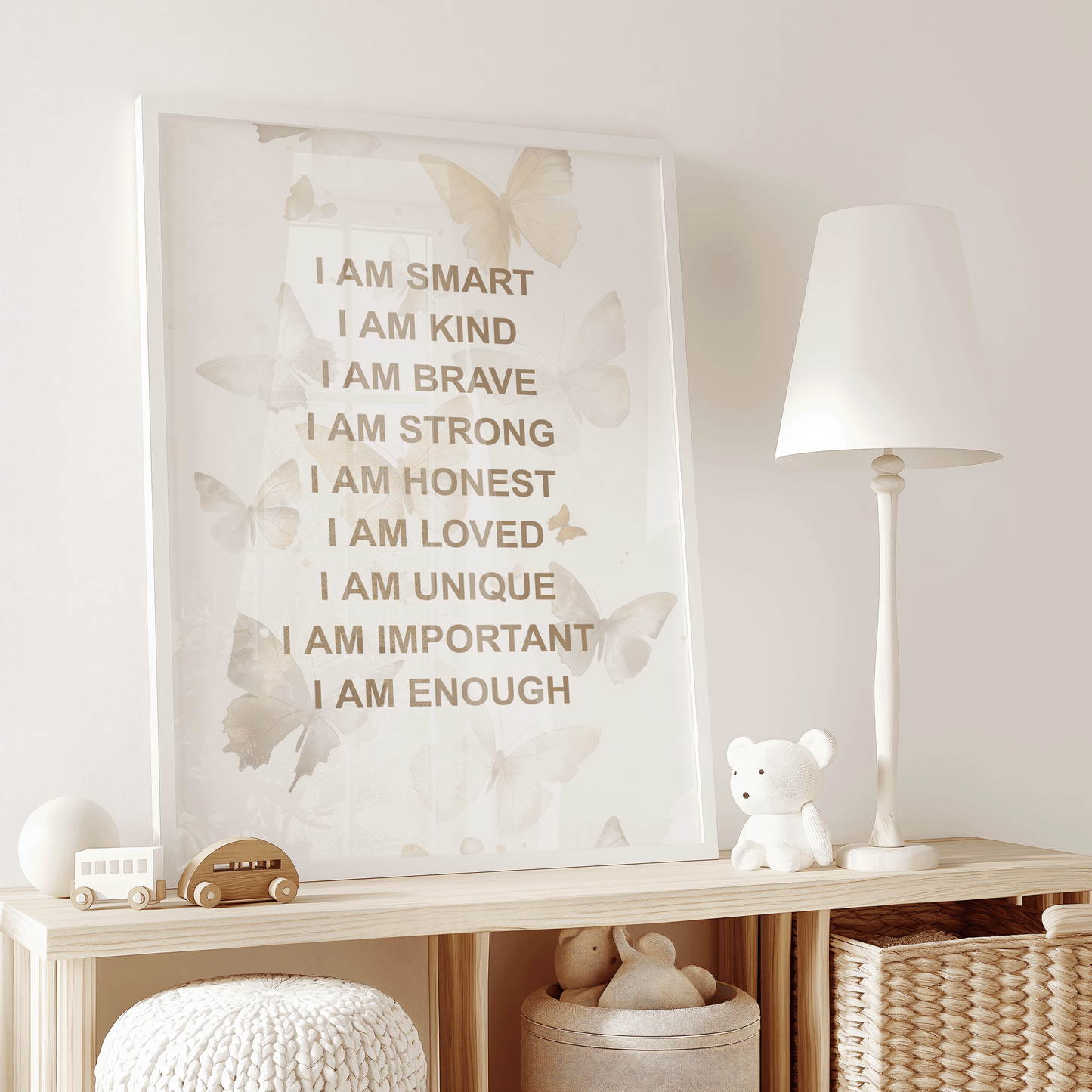 Positive Affirmations for Kids Wall Art With Butterflies | Canvas Art, Art Prints & Framed Canvas | Buy Wall Art, Positive Affirmations For Kids Wall Art, Montessori Wall Art, I am Loved Kind Brave Important, Inspirational Nursery Art, affirmation wall art
affirmations for kid
i am kind loved
i am brave enough
kids inspirational
nursery wall art
boho nursery decor
positive affirmation
neutral nursery
butterflies wall art
nursery kids bedroom
montessori wall art
boho vintage print