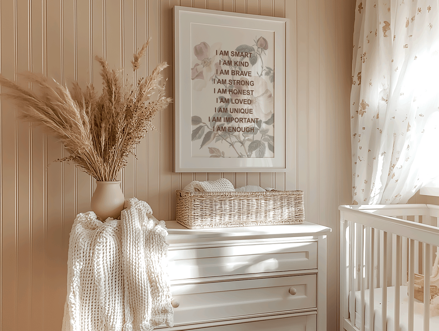 Positive Affirmations for Kids Wall Art With Wildflowers | Canvas Art, Art Prints & Framed Canvas, Botanical Positive Affirmations Wall Art Print, Inspirational Nursery Affirmations for Kids, I am Kind Loved Brave Enough, affirmation wall art
affirmations for kid
i am kind loved
i am brave enough
kids inspirational
nursery wall art
boho nursery decor
positive affirmation
neutral nursery
boho floral print
vintage botanical
bedroom office art
nursery classroom daycare art
motivational quotes
inspiring quotes