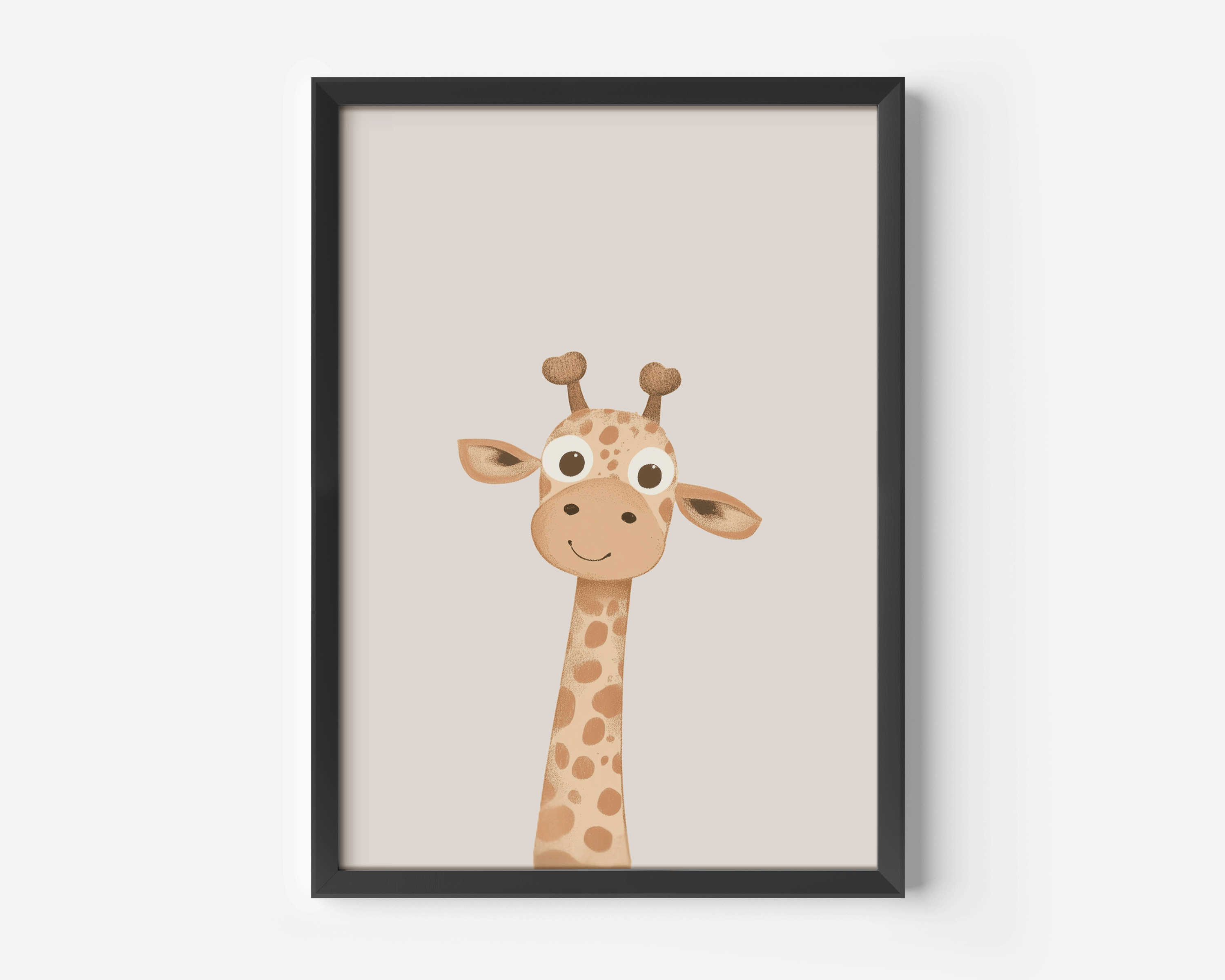 Giraffe Nursery Art | Canvas Art, Art Prints & Framed Canvas, woodland nursery boho vintage neutral cute giraffe beige brown minimal wall art nursery print, beige background boy girl toddler baby bedroom, playroom daycare wall art canvas framed