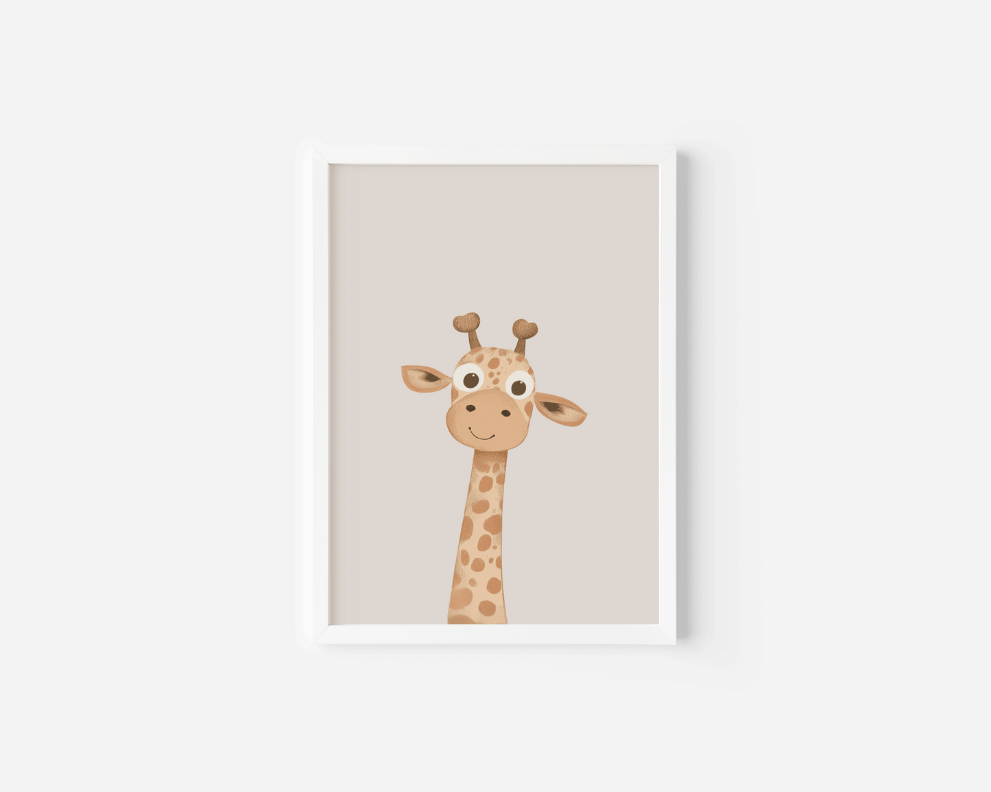 Giraffe Nursery Art | Canvas Art, Art Prints & Framed Canvas, woodland nursery boho vintage neutral cute giraffe beige brown minimal wall art nursery print, beige background boy girl toddler baby bedroom, playroom daycare wall art canvas framed