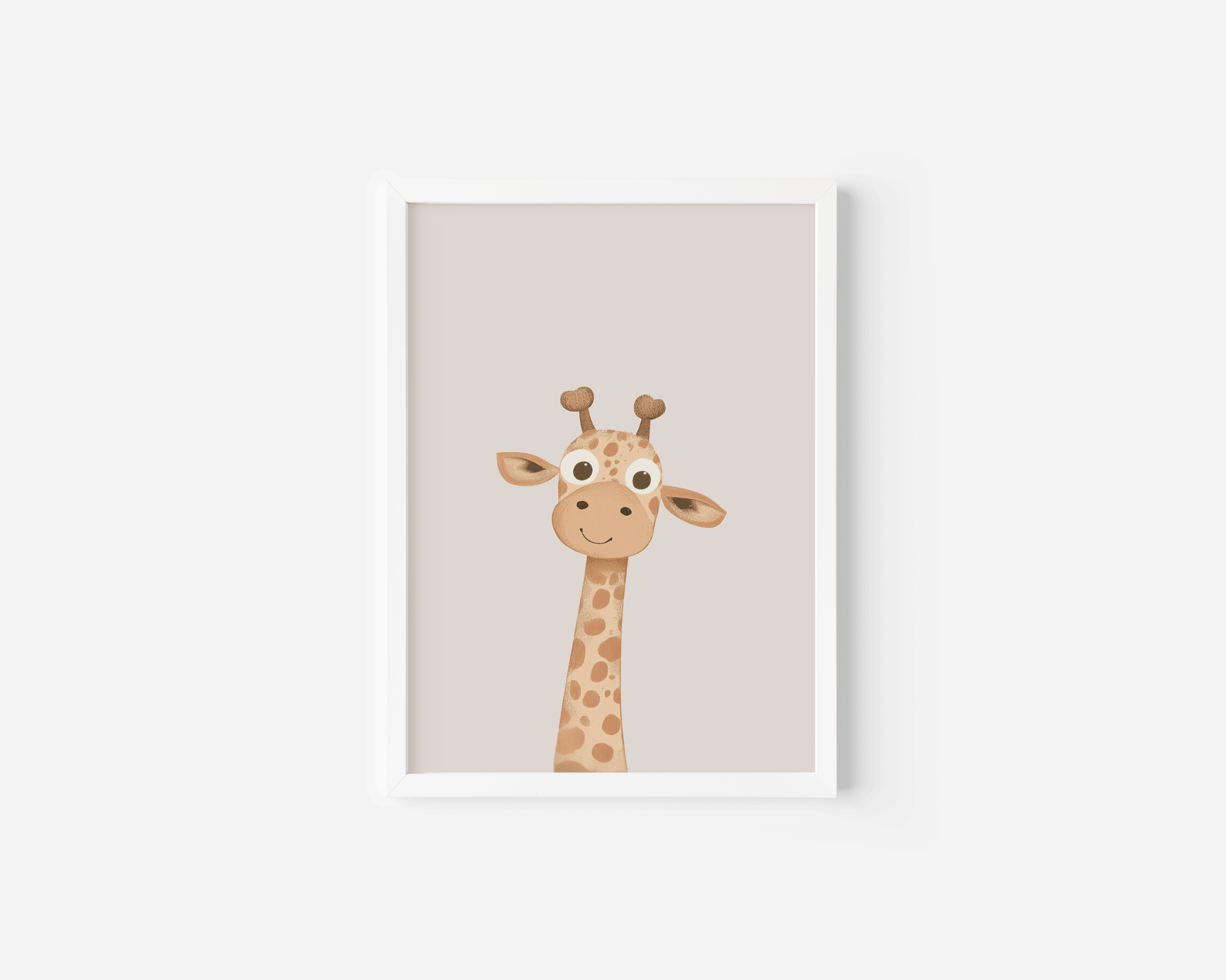 Giraffe Nursery Art | Canvas Art, Art Prints & Framed Canvas, woodland nursery boho vintage neutral cute giraffe beige brown minimal wall art nursery print, beige background boy girl toddler baby bedroom, playroom daycare wall art canvas framed