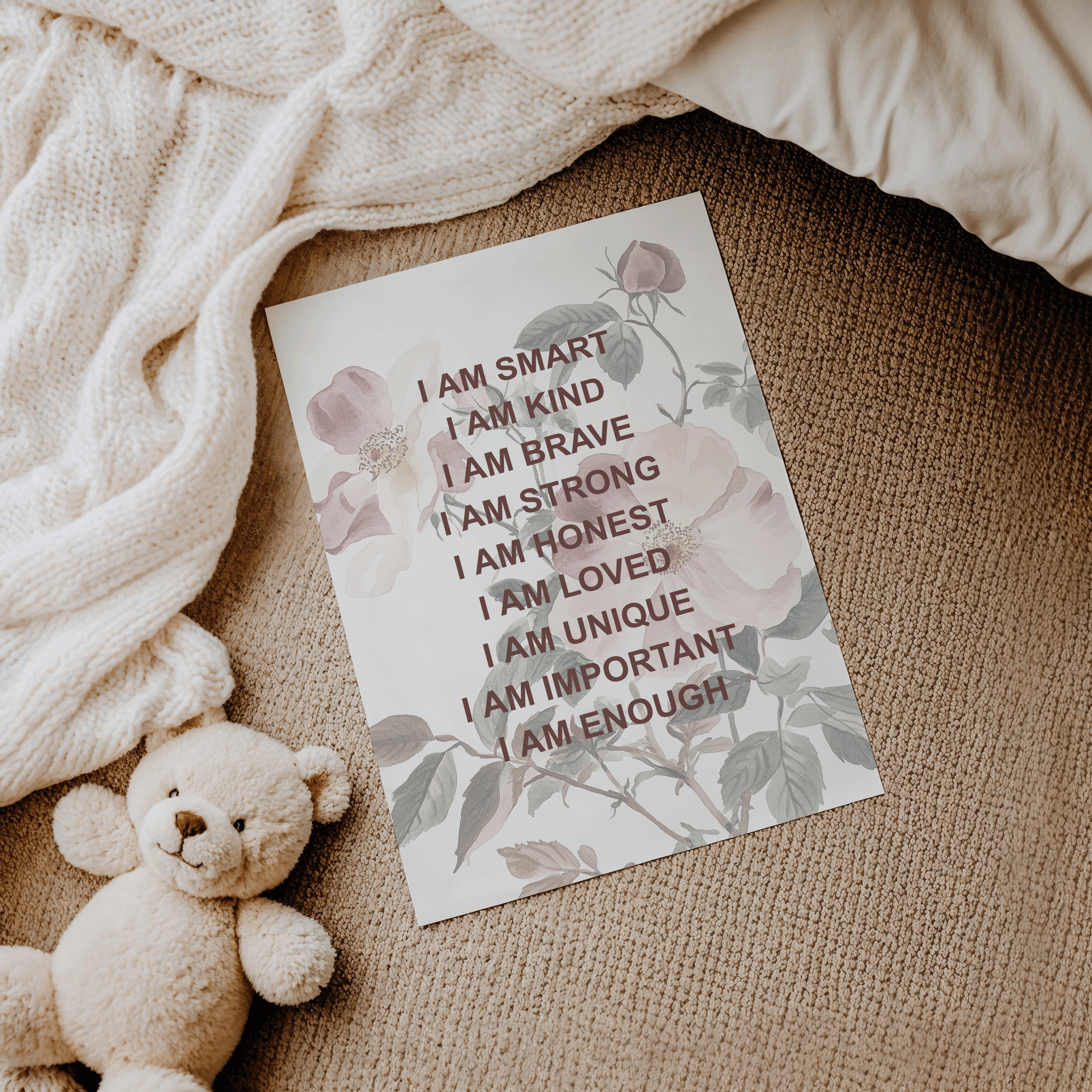 Positive Affirmations for Kids Wall Art With Wildflowers | Canvas Art, Art Prints & Framed Canvas, Botanical Positive Affirmations Wall Art Print, Inspirational Nursery Affirmations for Kids, I am Kind Loved Brave Enough, affirmation wall art
affirmations for kid
i am kind loved
i am brave enough
kids inspirational
nursery wall art
boho nursery decor
positive affirmation
neutral nursery
boho floral print
vintage botanical
bedroom office art
nursery classroom daycare art
motivational quotes
inspiring quotes