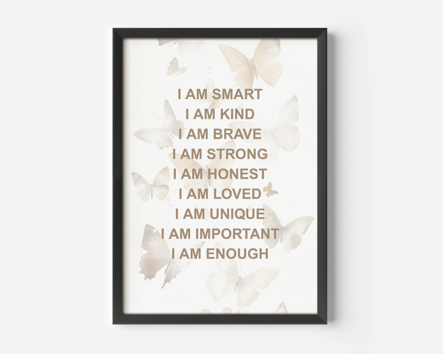 Positive Affirmations for Kids Wall Art With Butterflies | Canvas Art, Art Prints & Framed Canvas | Buy Wall Art, Positive Affirmations For Kids Wall Art, Montessori Wall Art, I am Loved Kind Brave Important, Inspirational Nursery Art, affirmation wall art
affirmations for kid
i am kind loved
i am brave enough
kids inspirational
nursery wall art
boho nursery decor
positive affirmation
neutral nursery
butterflies wall art
nursery kids bedroom
montessori wall art
boho vintage print