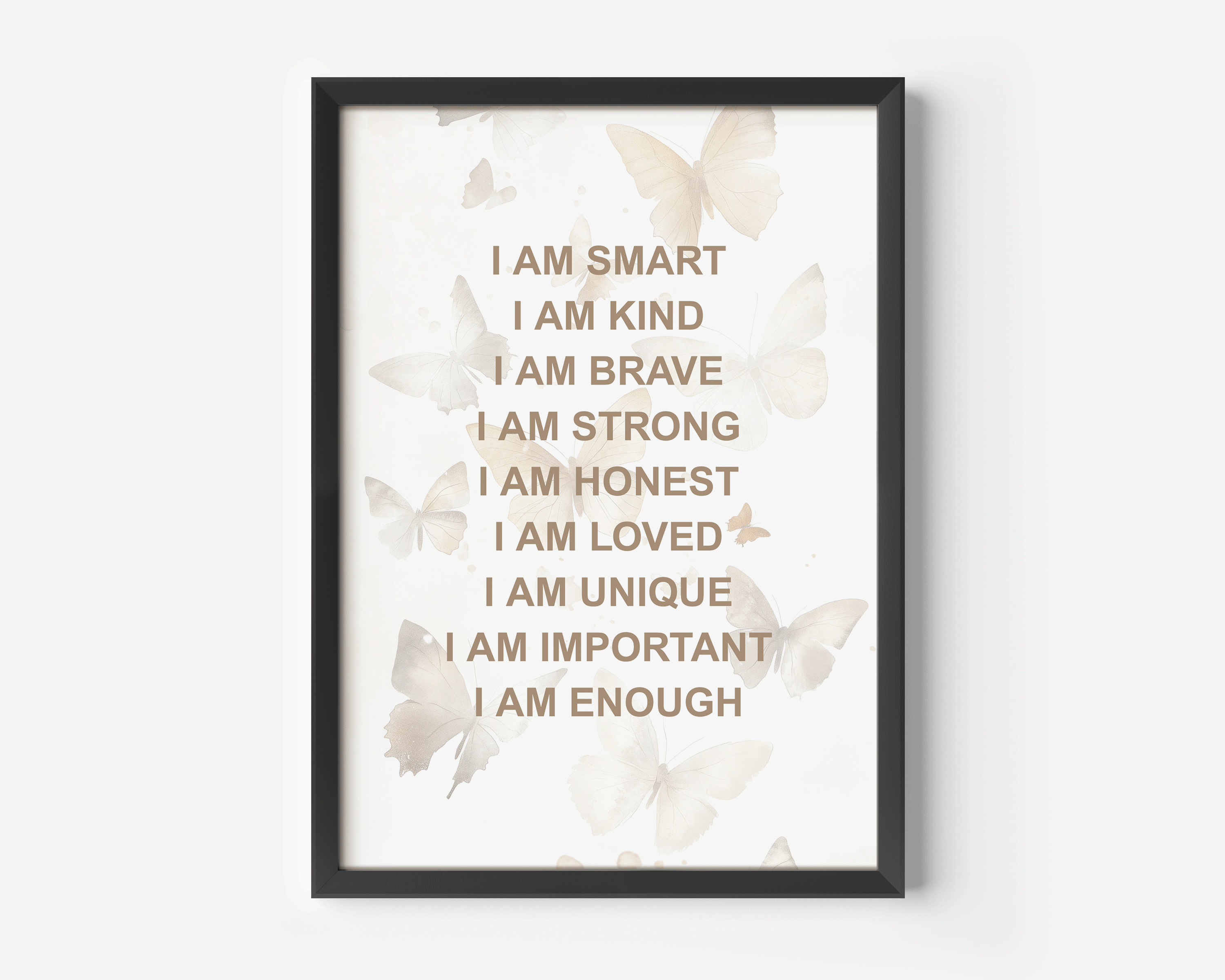Positive Affirmations for Kids Wall Art With Butterflies | Canvas Art, Art Prints & Framed Canvas | Buy Wall Art, Positive Affirmations For Kids Wall Art, Montessori Wall Art, I am Loved Kind Brave Important, Inspirational Nursery Art, affirmation wall art
affirmations for kid
i am kind loved
i am brave enough
kids inspirational
nursery wall art
boho nursery decor
positive affirmation
neutral nursery
butterflies wall art
nursery kids bedroom
montessori wall art
boho vintage print