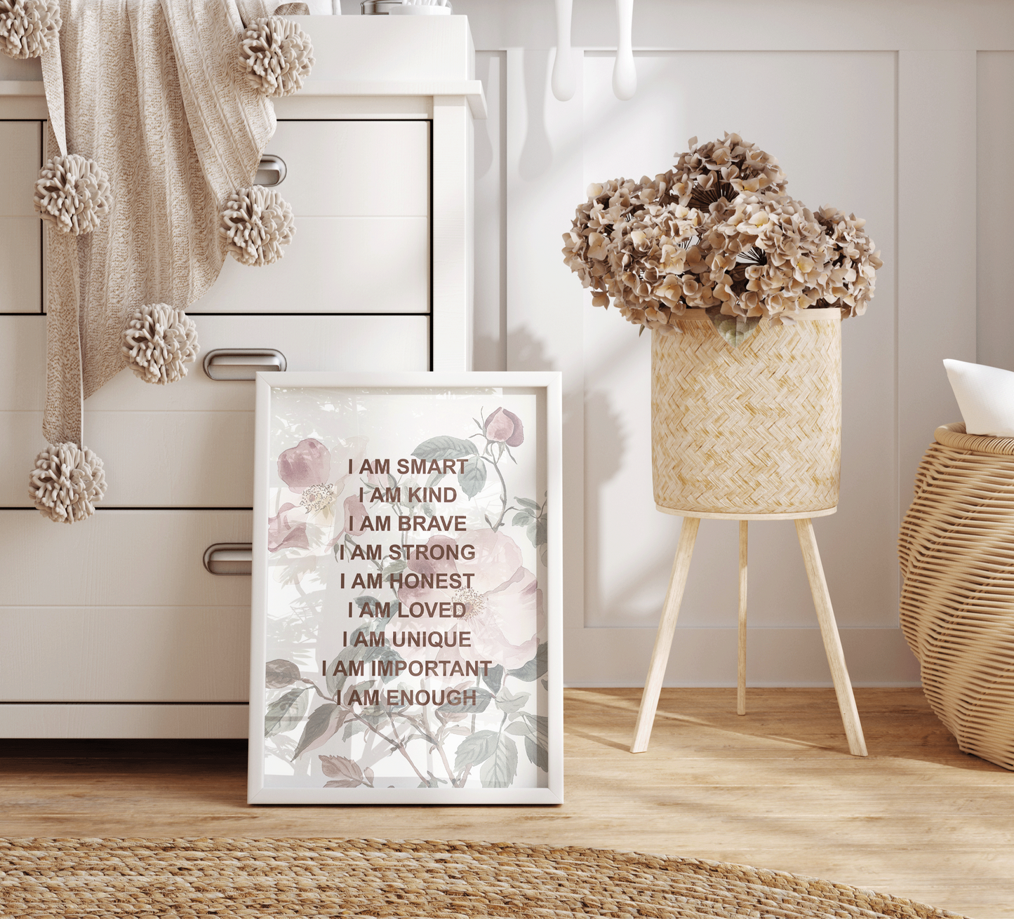 Positive Affirmations for Kids Wall Art With Wildflowers | Canvas Art, Art Prints & Framed Canvas, Botanical Positive Affirmations Wall Art Print, Inspirational Nursery Affirmations for Kids, I am Kind Loved Brave Enough, affirmation wall art
affirmations for kid
i am kind loved
i am brave enough
kids inspirational
nursery wall art
boho nursery decor
positive affirmation
neutral nursery
boho floral print
vintage botanical
bedroom office art
nursery classroom daycare art
motivational quotes
inspiring quotes