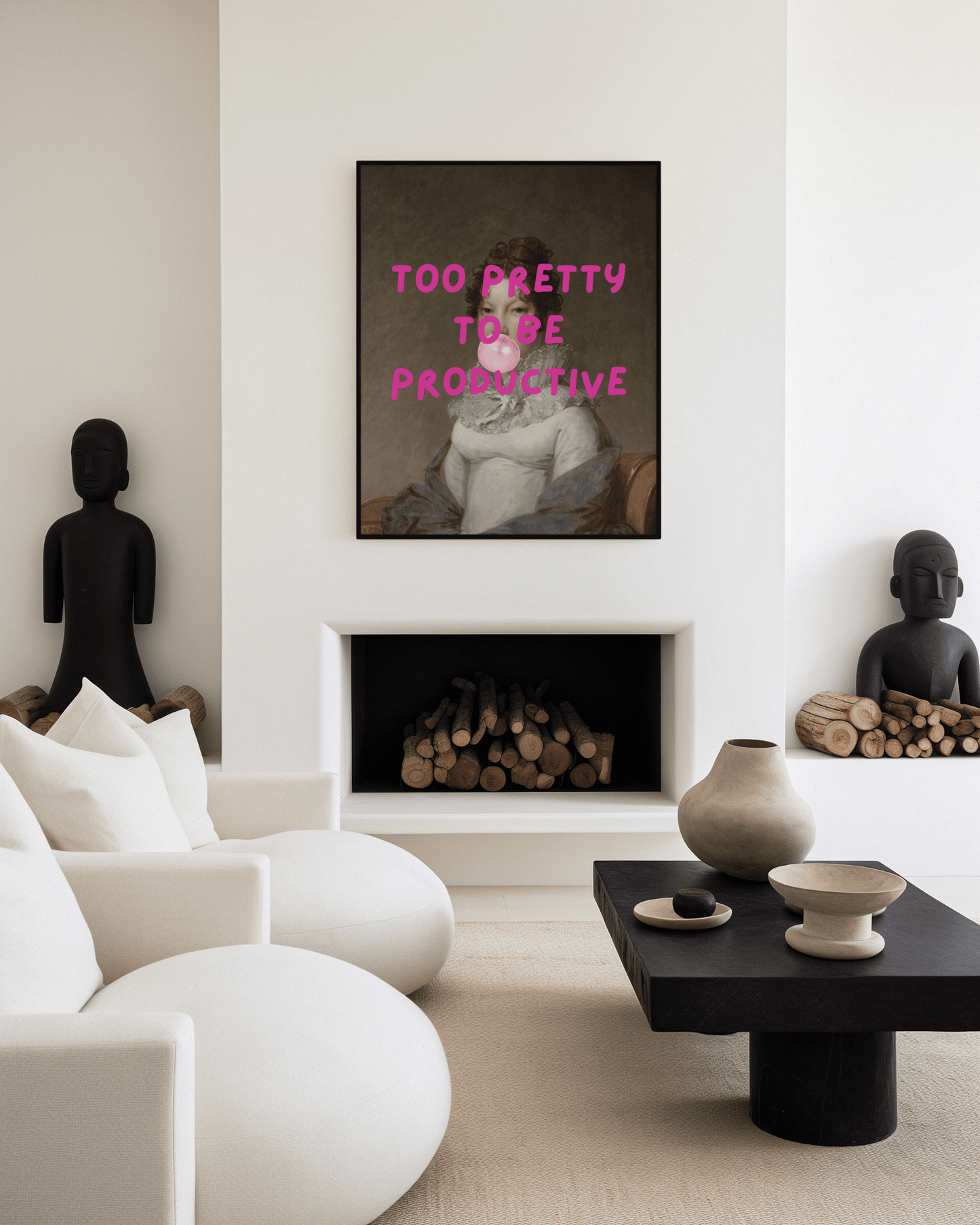 Too Pretty to Be Productive - Funny Feminine Wall Art | Canvas Art, Art Prints & Framed Canvas - Buy Wall Art