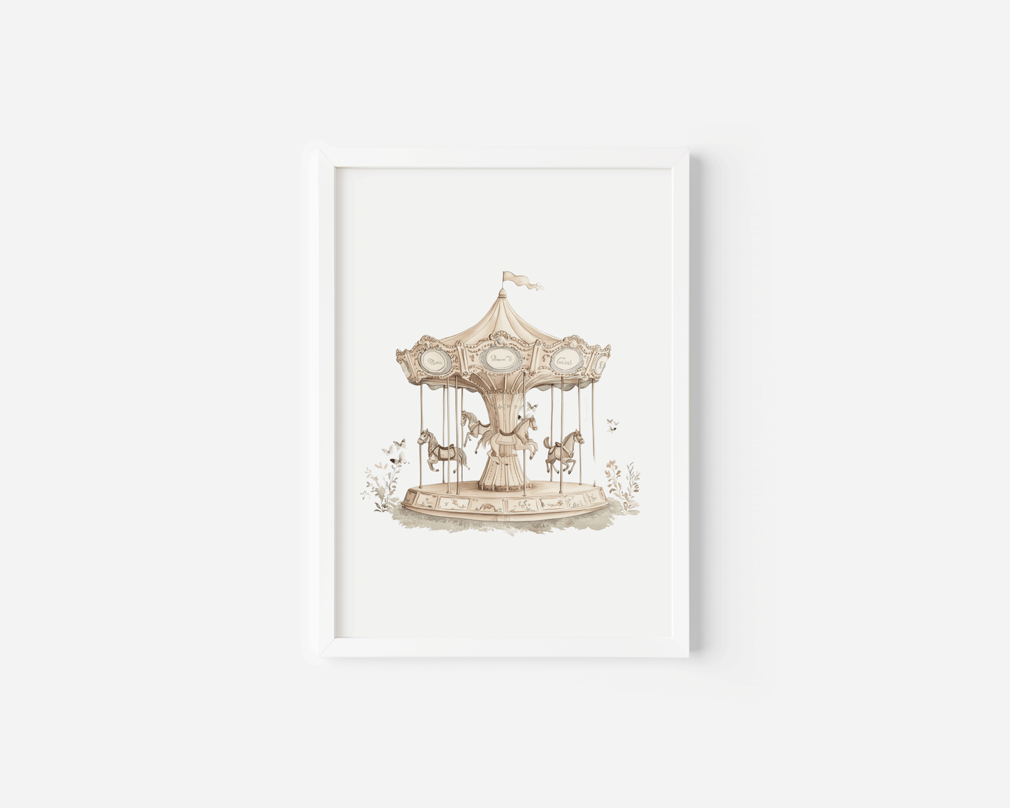 Vintage Carousel Wall Art for Nursery | Whimsical Woodland - Inspired Nursery Print - Buy Wall Art